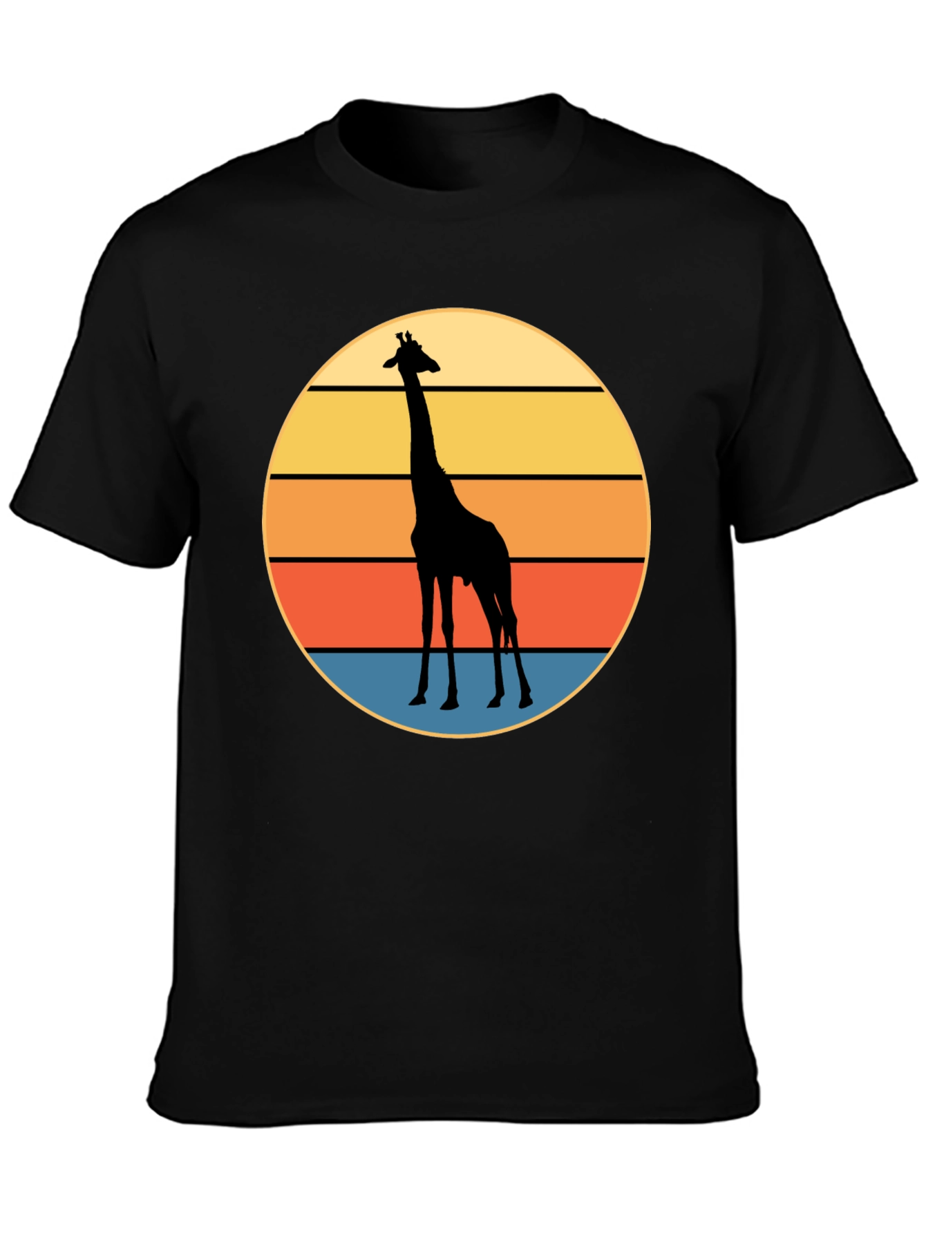 Giraffe Sunset Graphic Tee - Cool Animal Print