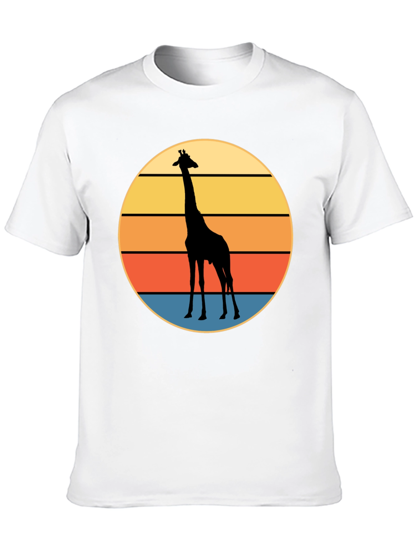 Giraffe Sunset Graphic Tee - Cool Animal Print