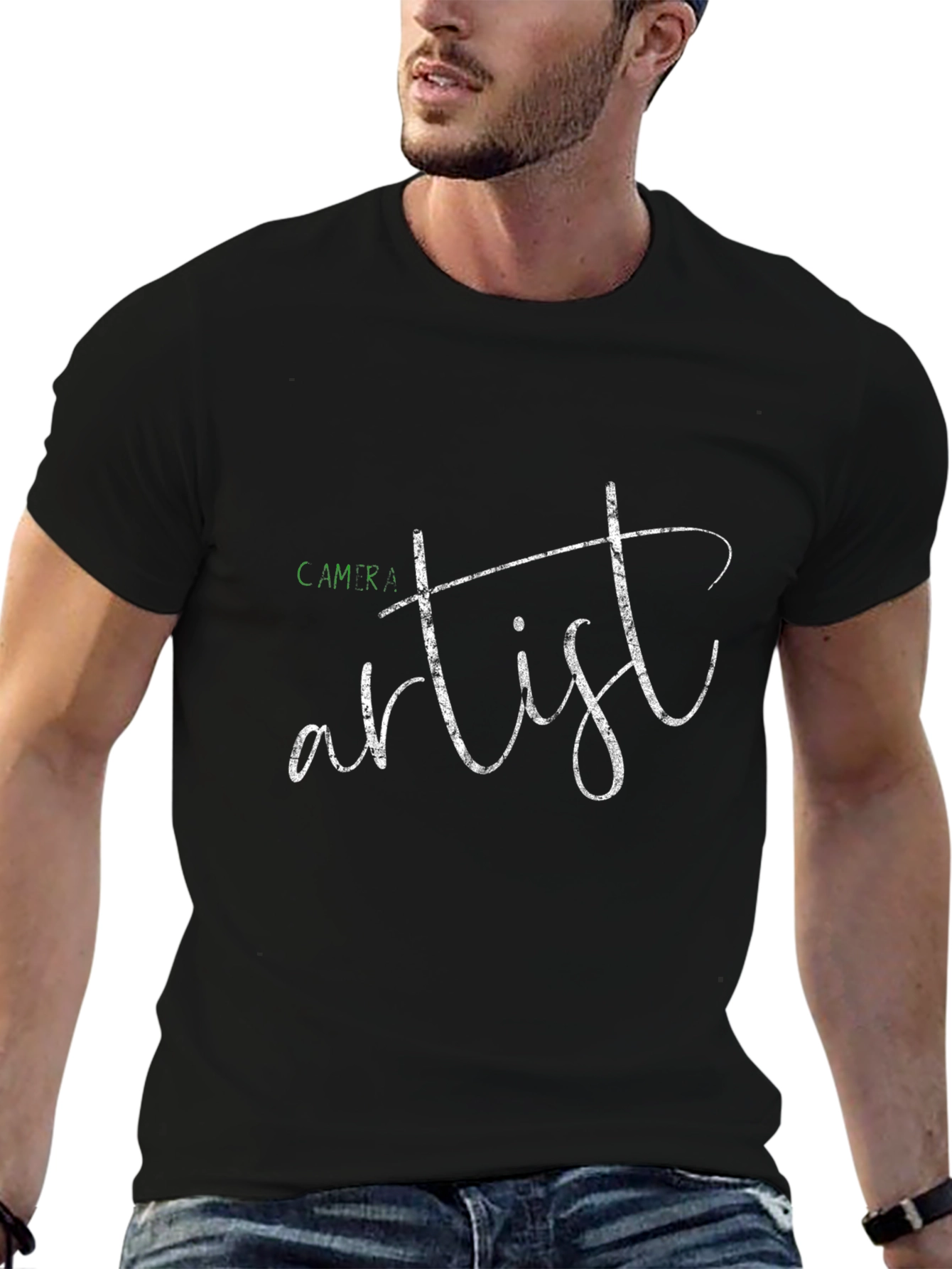 Camera Artist Graphic T-Shirt - Black