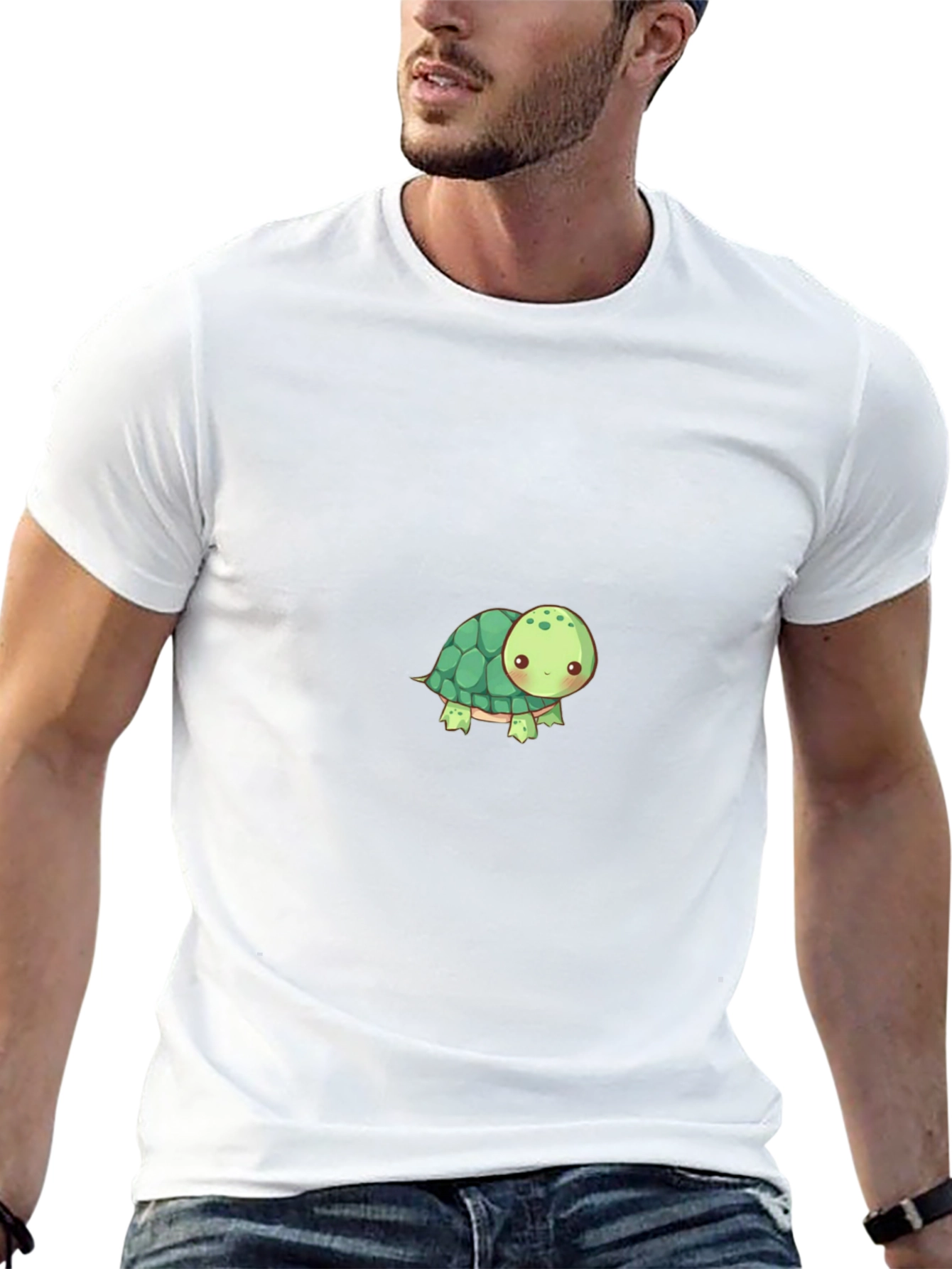 Cute Turtle Graphic Tee - Black Casual Shirt