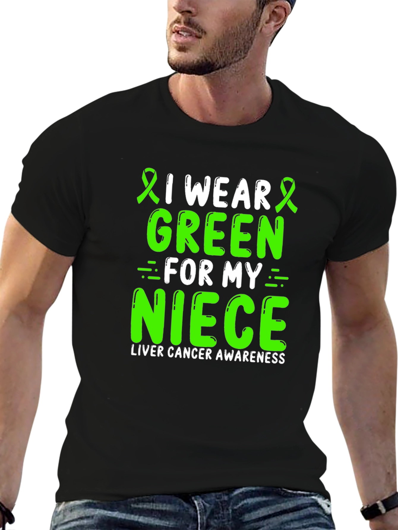 Green Ribbon Liver Cancer Awareness T-Shirt