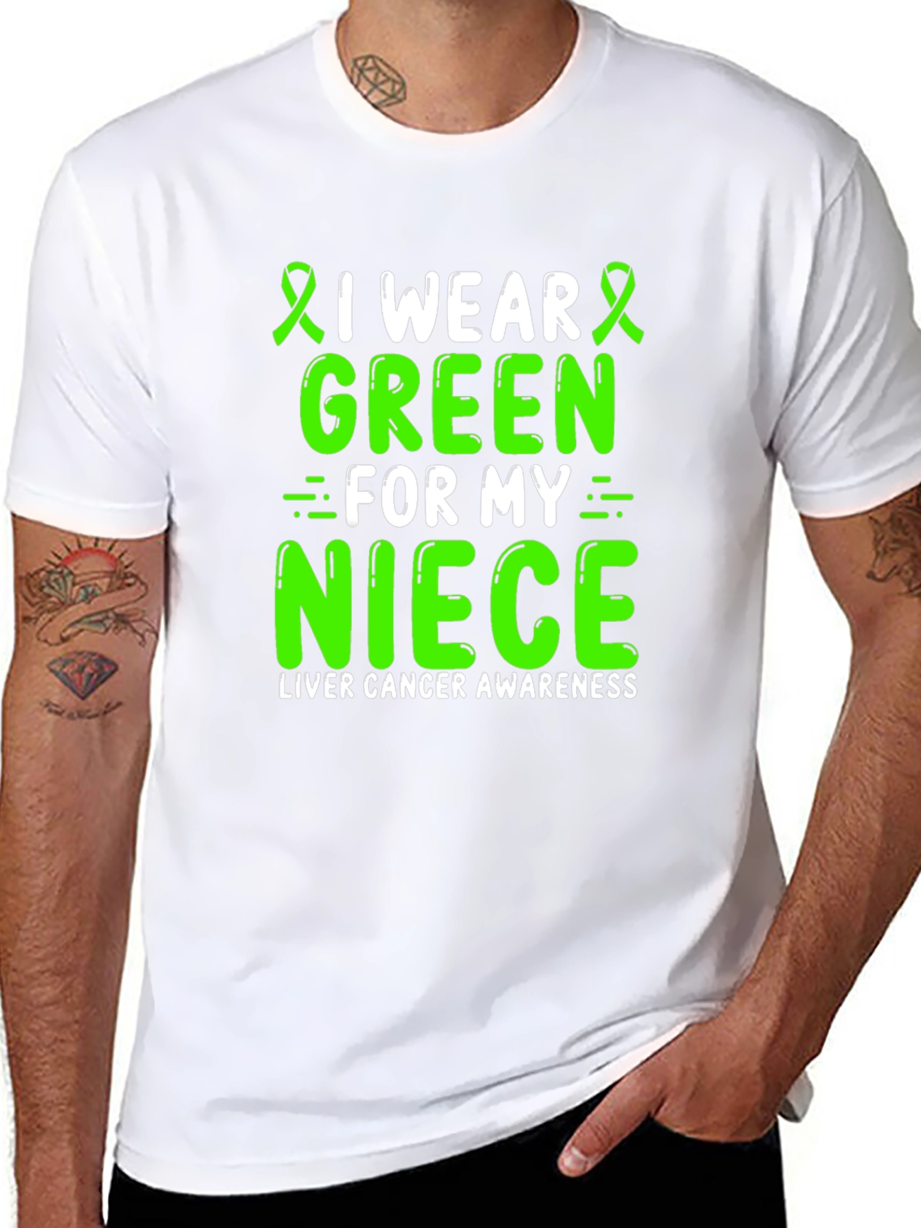 Green Ribbon Liver Cancer Awareness T-Shirt