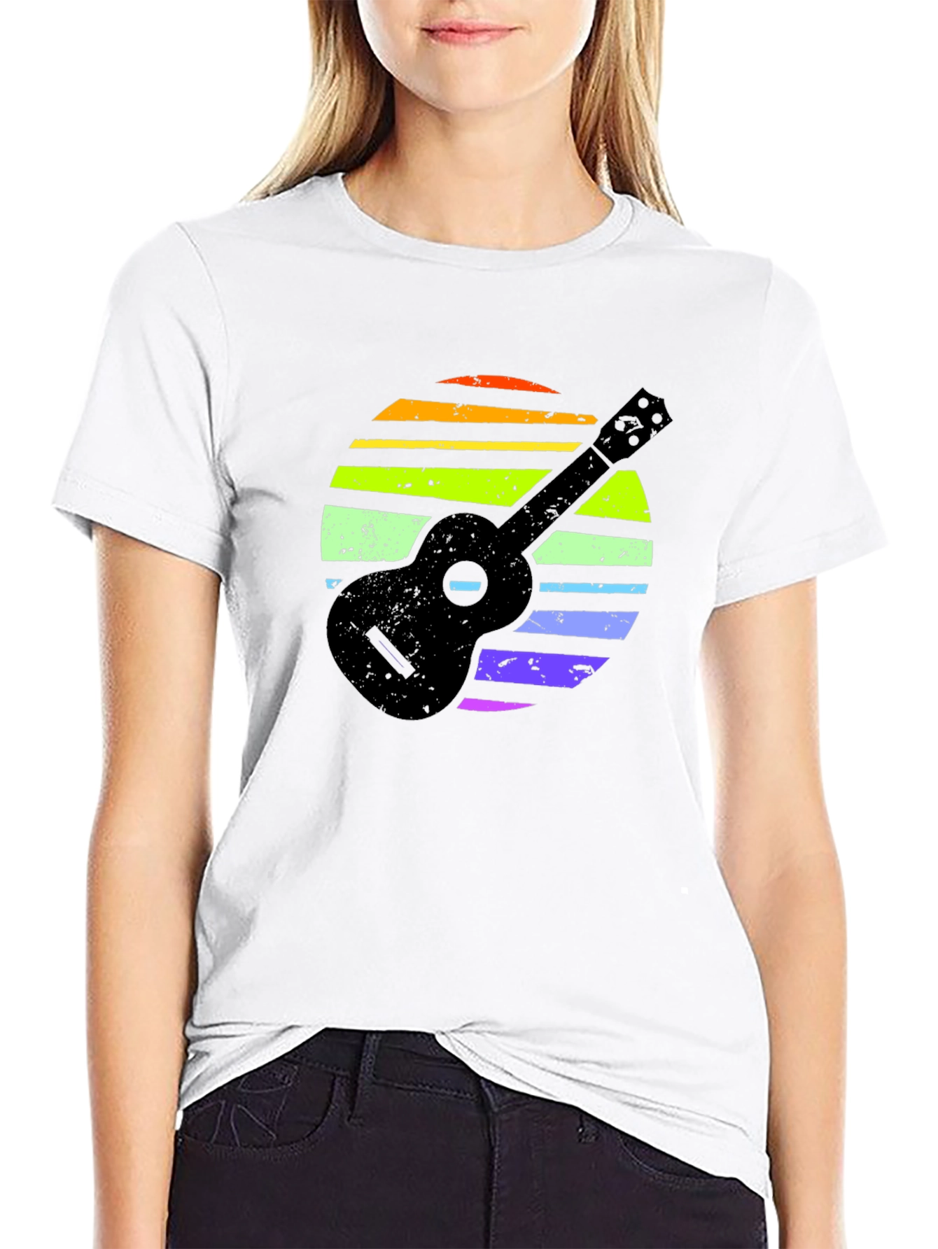 Ukulele Rainbow Sunset T-Shirt