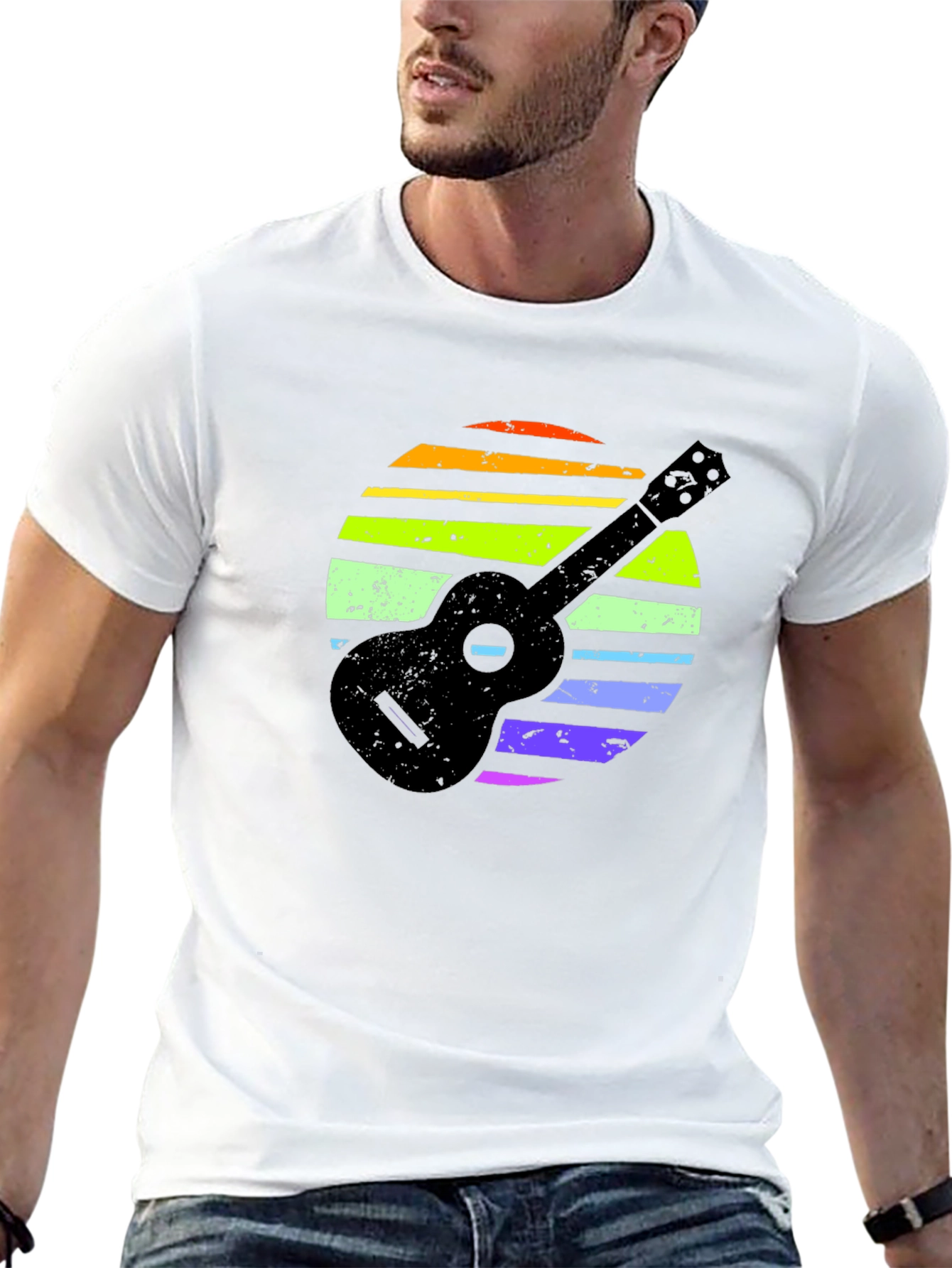 Ukulele Rainbow Sunset T-Shirt