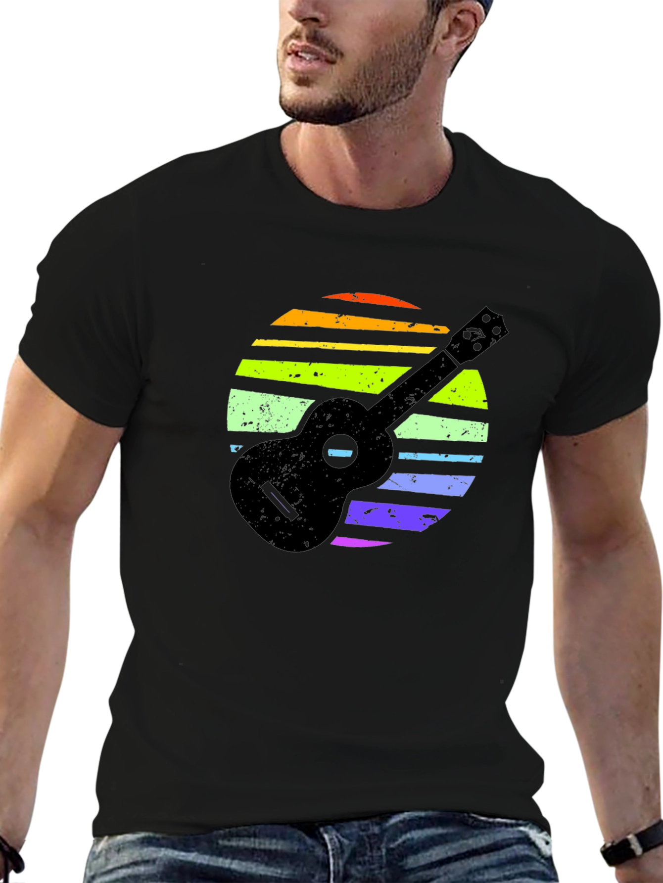 Ukulele Rainbow Sunset T-Shirt
