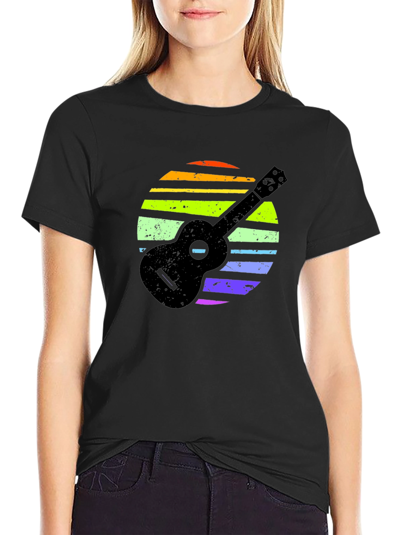 Ukulele Rainbow Sunset T-Shirt