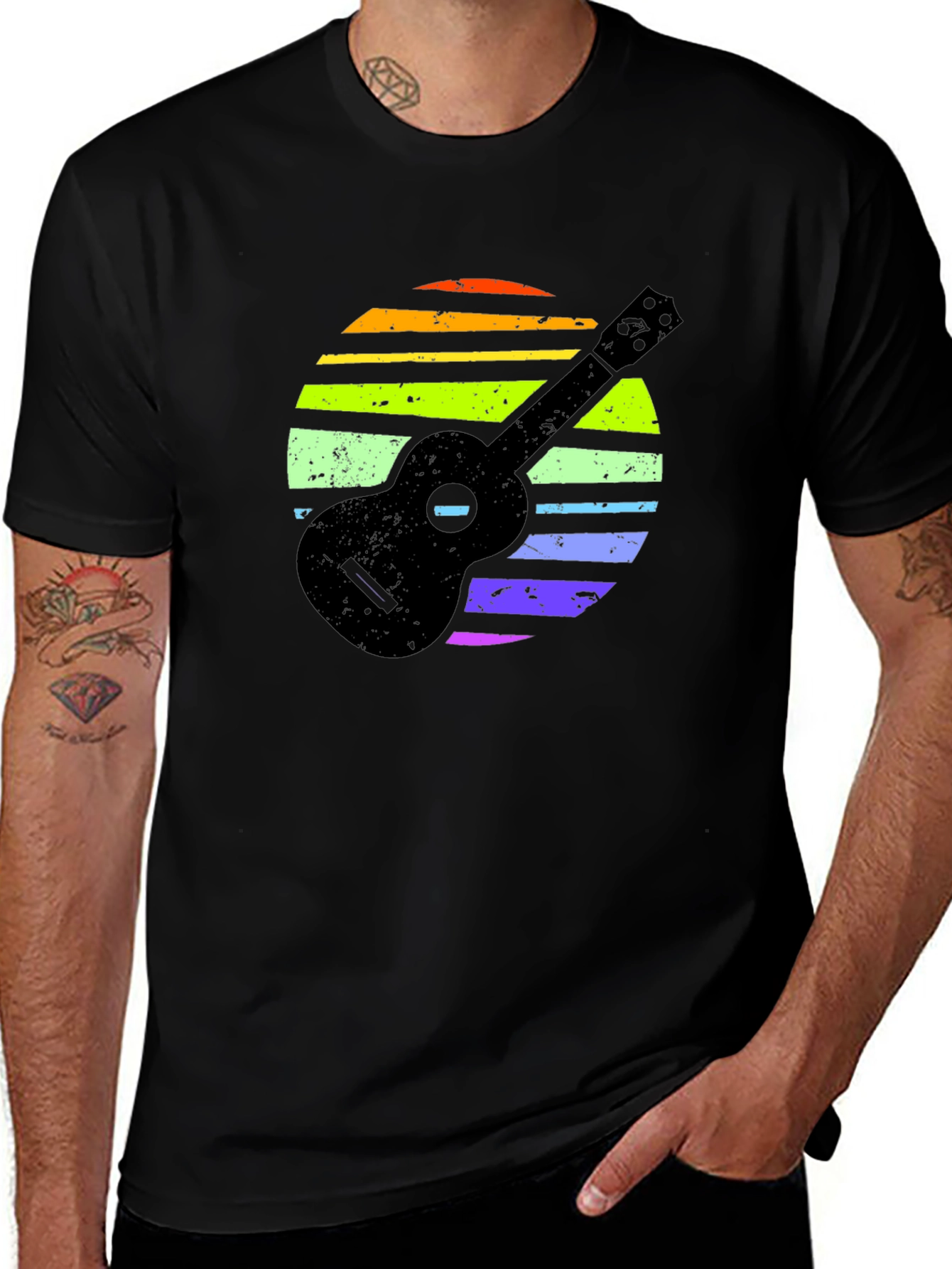 Ukulele Rainbow Sunset T-Shirt