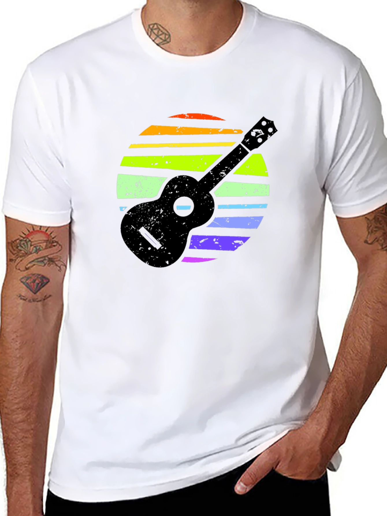 Ukulele Rainbow Sunset T-Shirt
