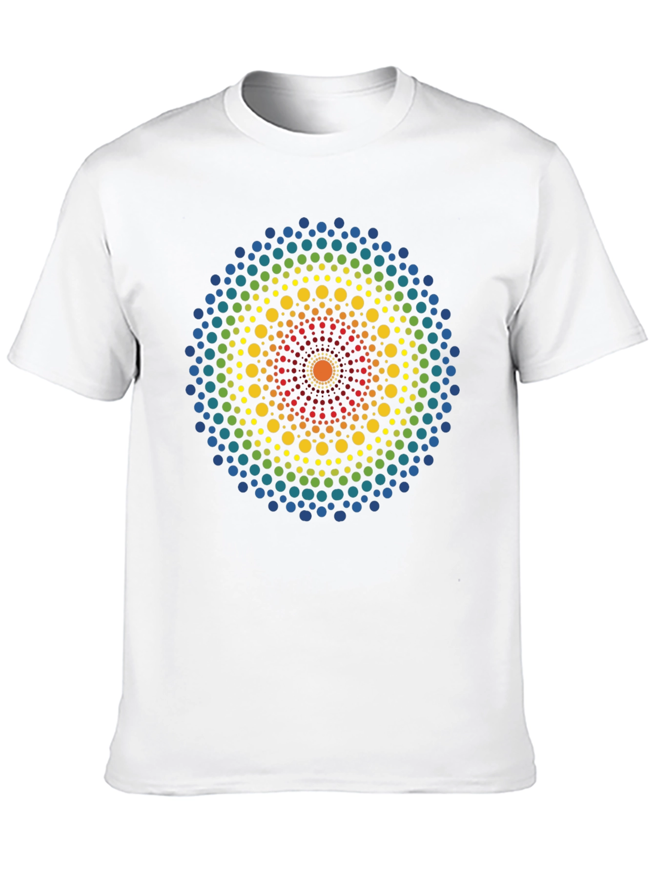 Rainbow Dot Mandala Black T-Shirt