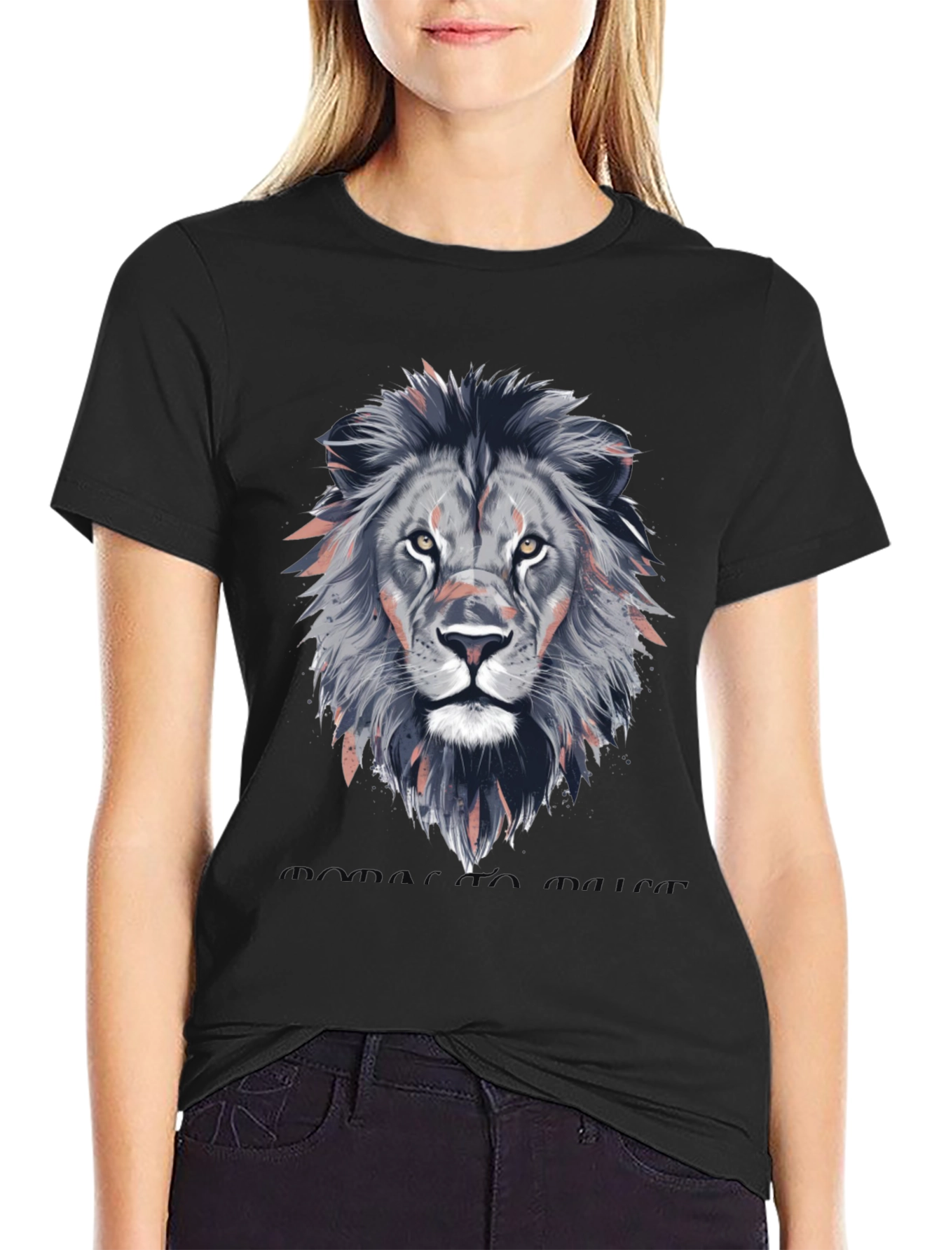Lion Head Graphic T-Shirt - Stylish Animal Print Tee