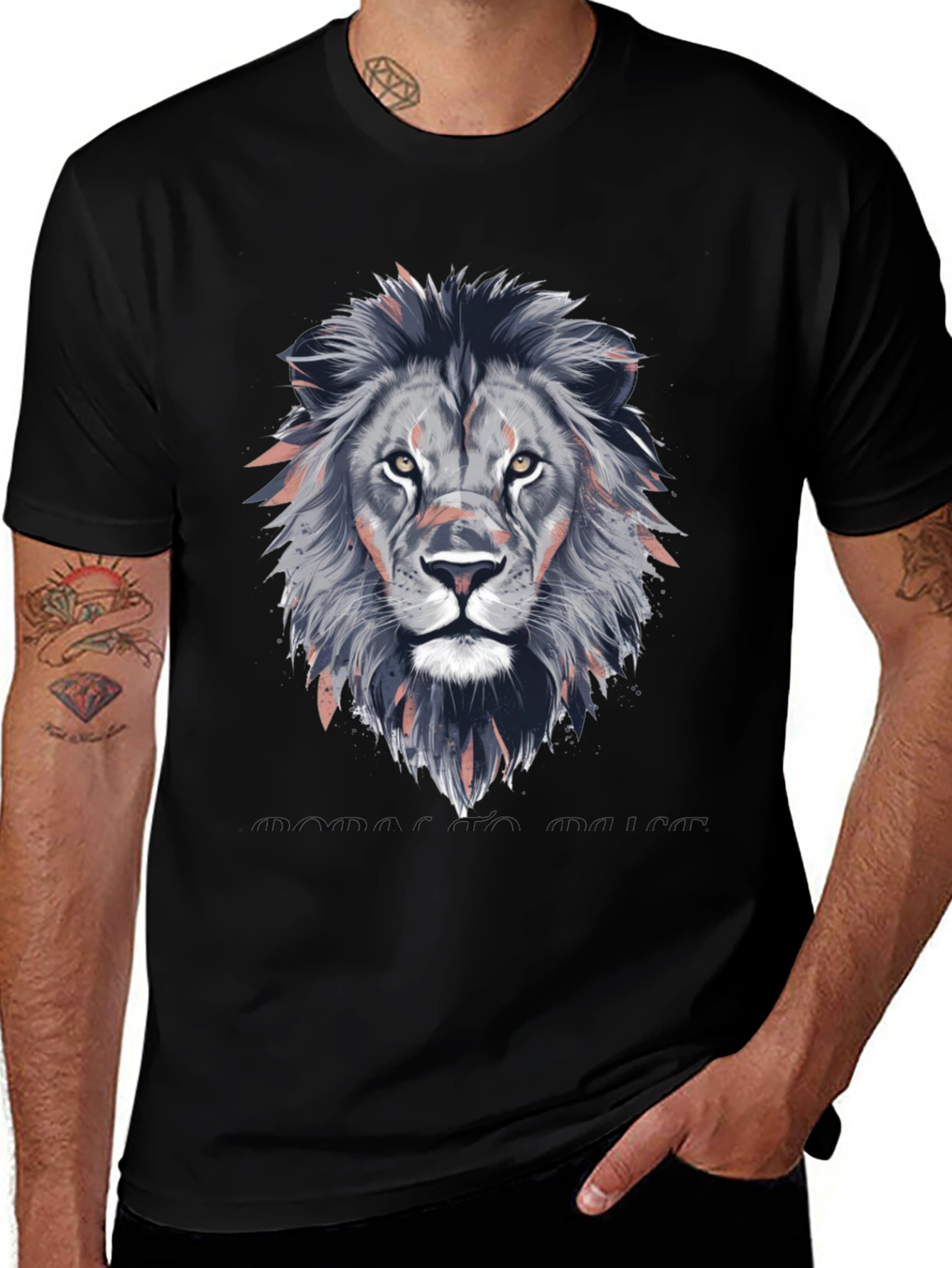 Lion Head Graphic T-Shirt - Stylish Animal Print Tee
