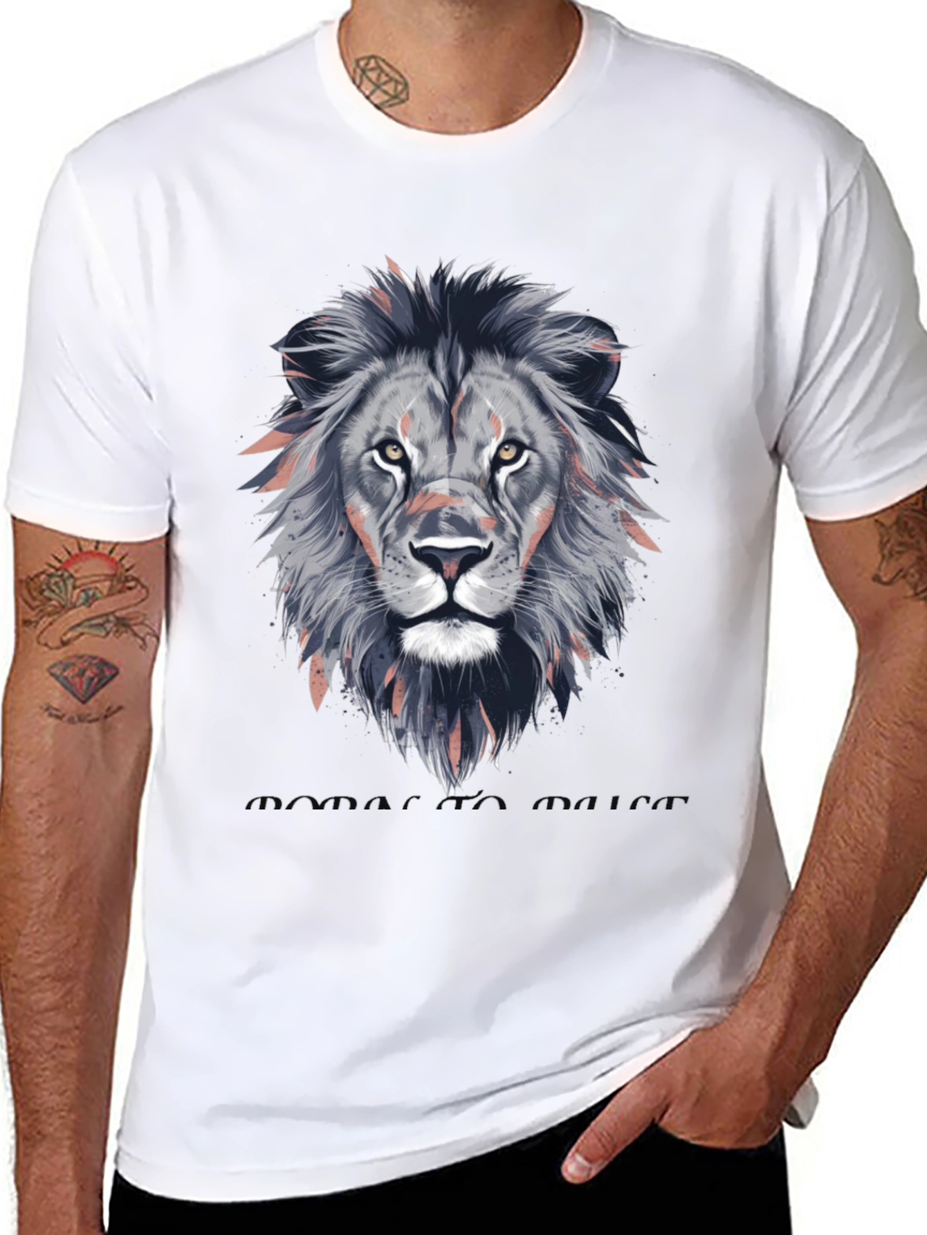 Lion Head Graphic T-Shirt - Stylish Animal Print Tee