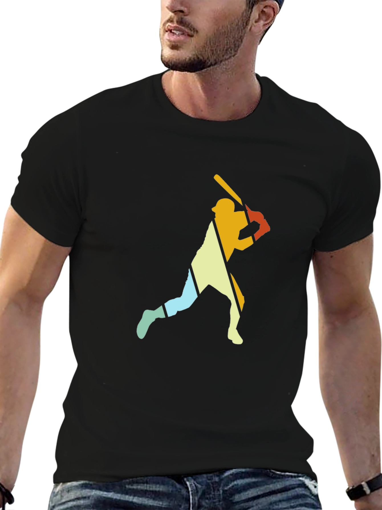 Retro Baseball Player Graphic Tee