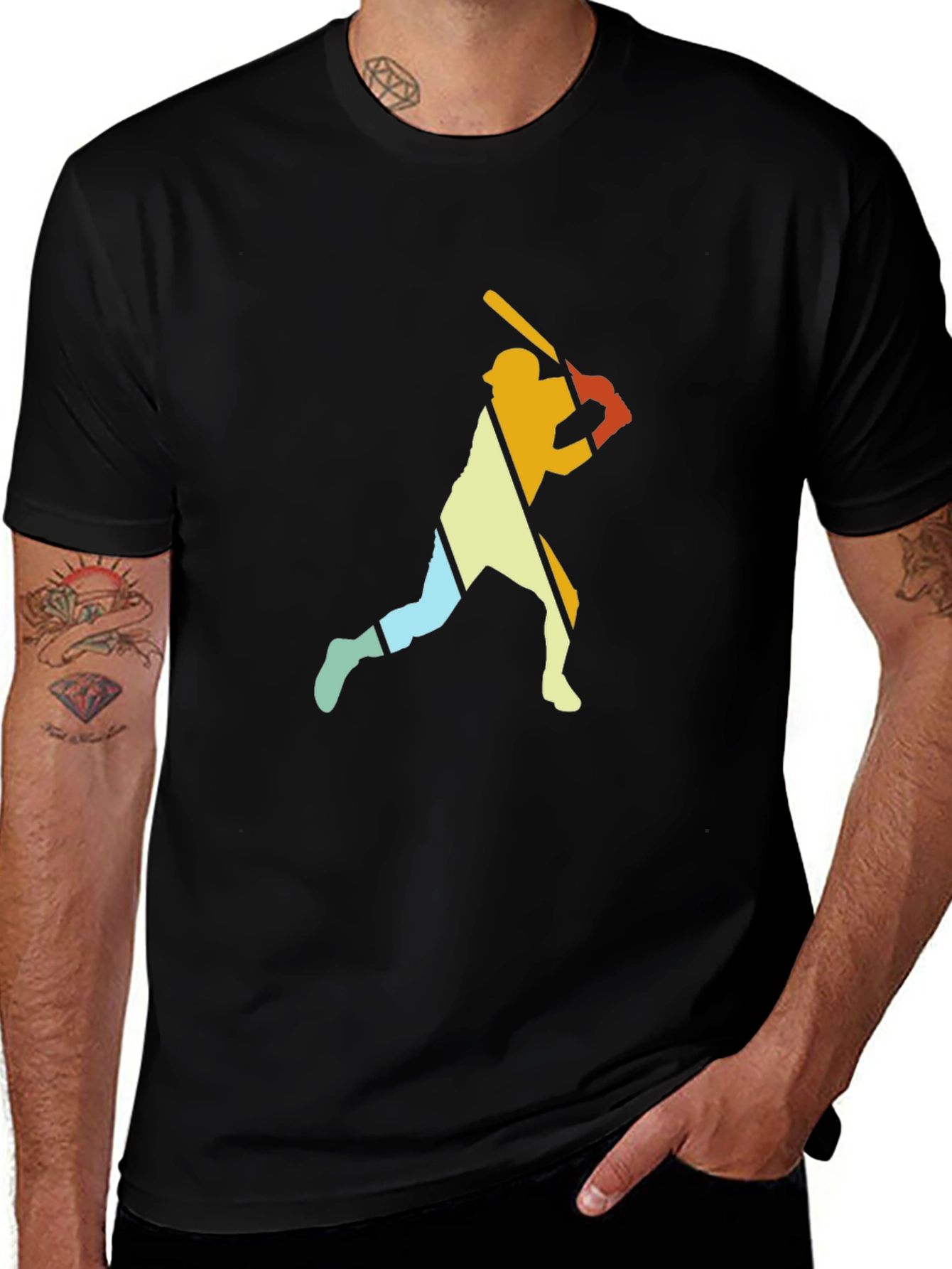 Retro Baseball Player Graphic Tee
