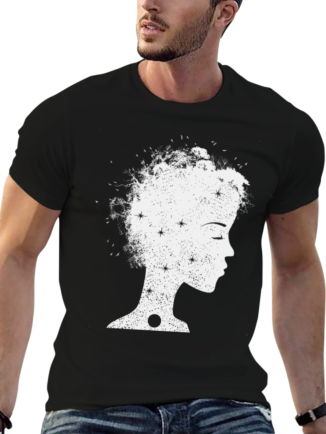 Celestial Woman Graphic Tee - Black