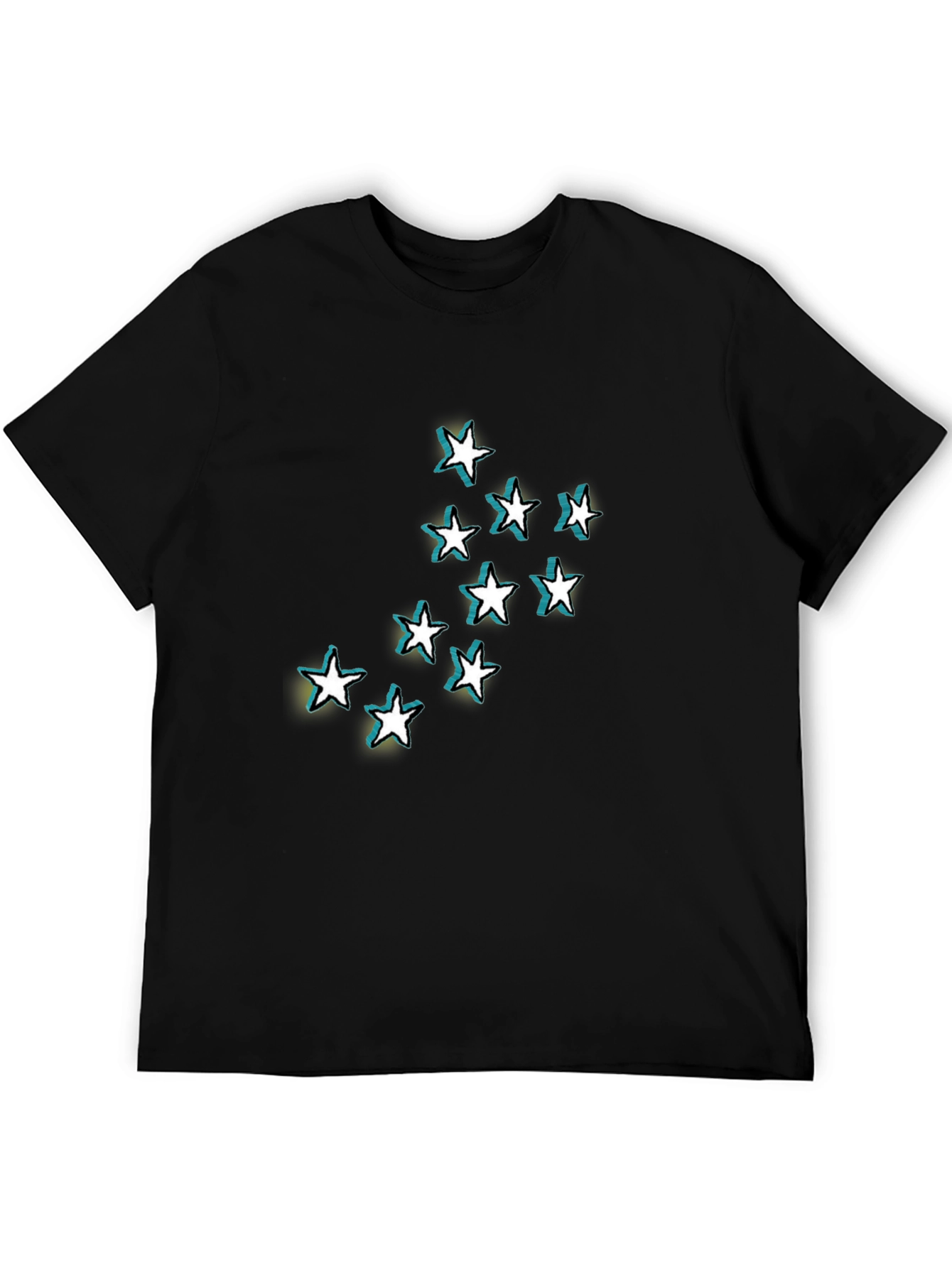 Stars Graphic Black T-Shirt for Men
