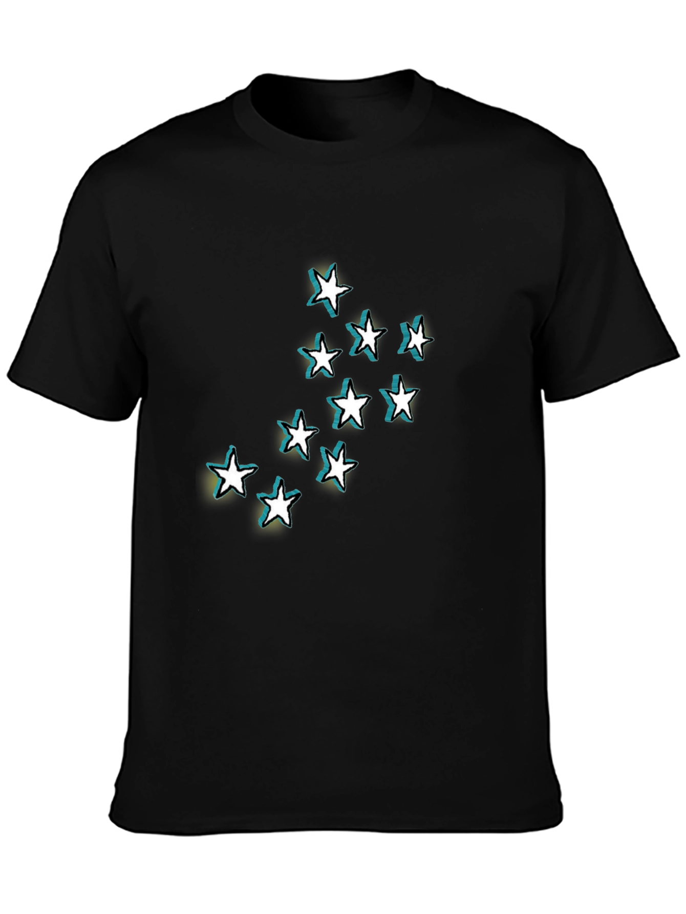 Stars Graphic Black T-Shirt for Men