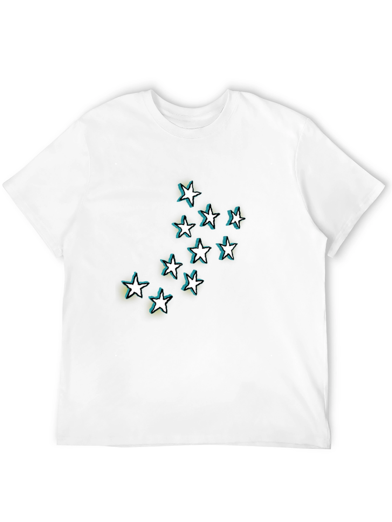 Stars Graphic Black T-Shirt for Men