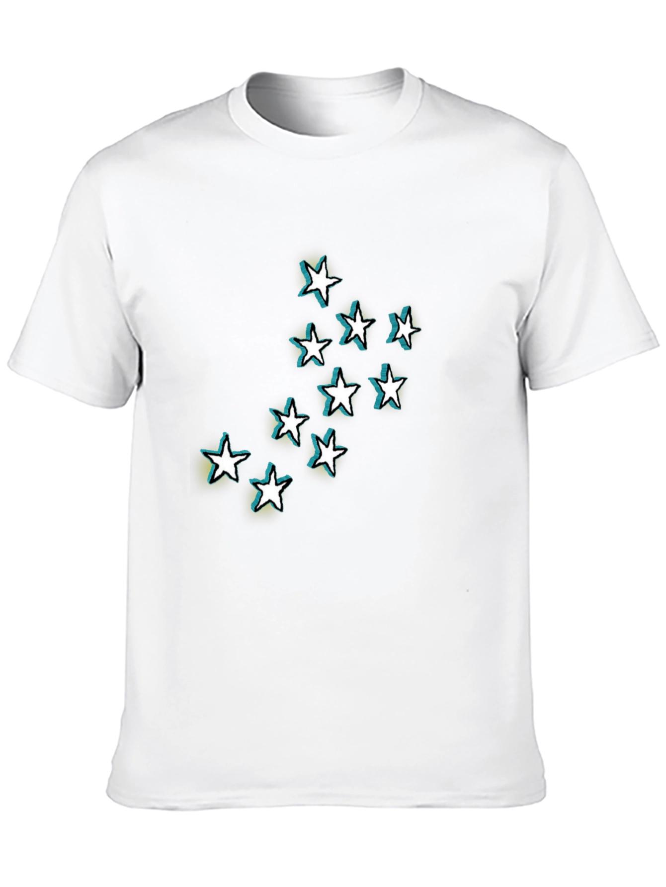 Stars Graphic Black T-Shirt for Men