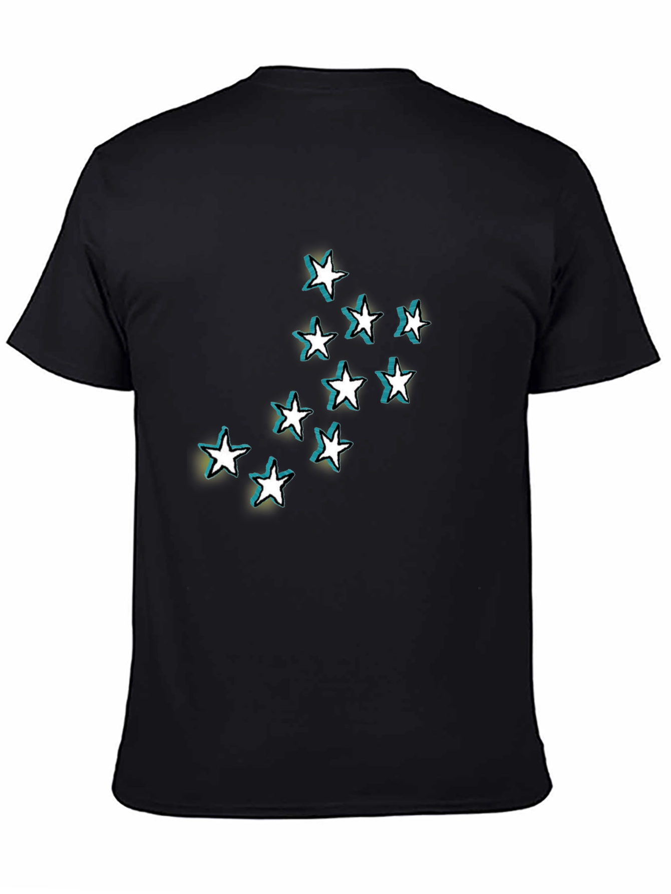Stars Graphic Black T-Shirt for Men