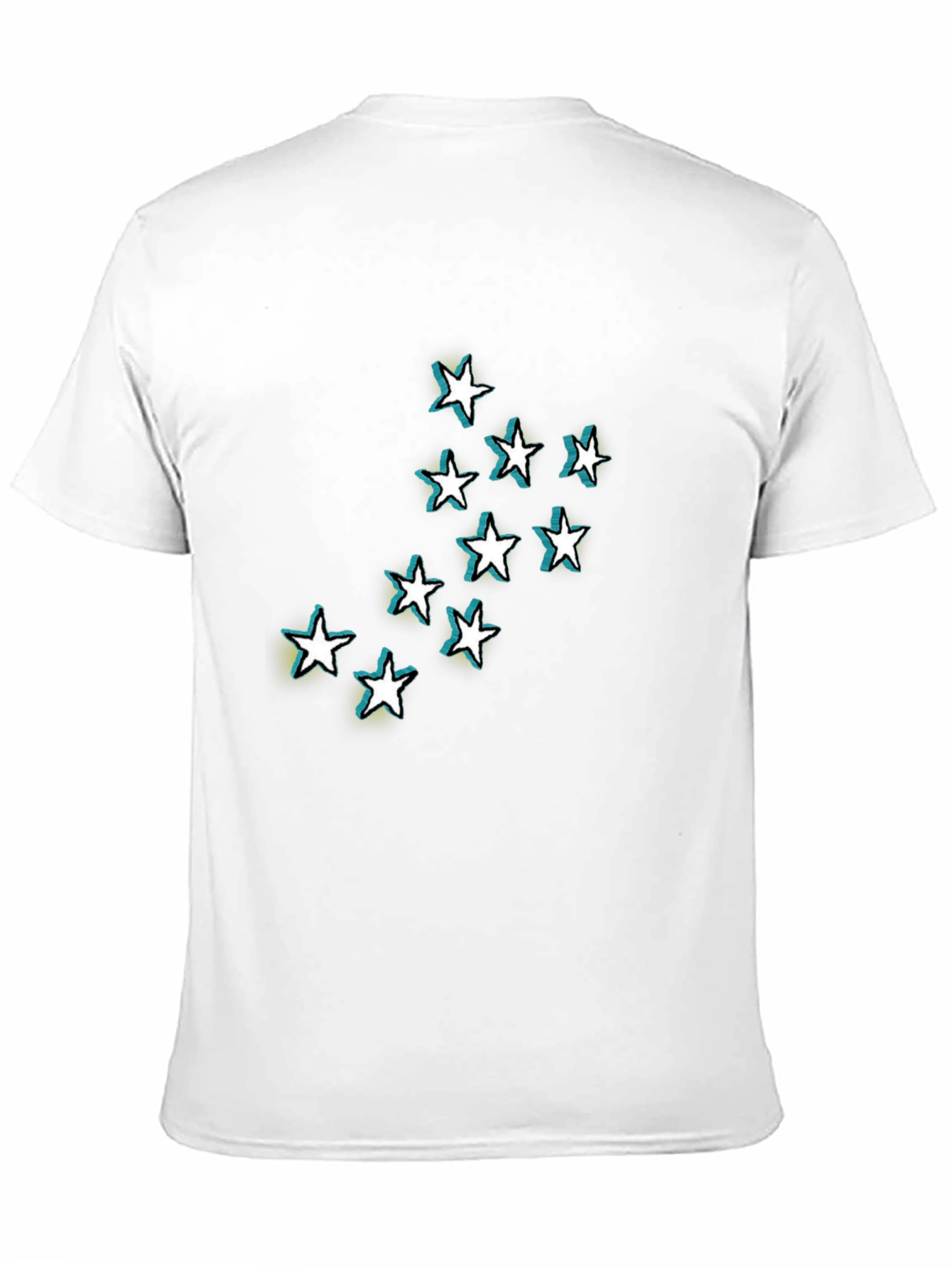 Stars Graphic Black T-Shirt for Men