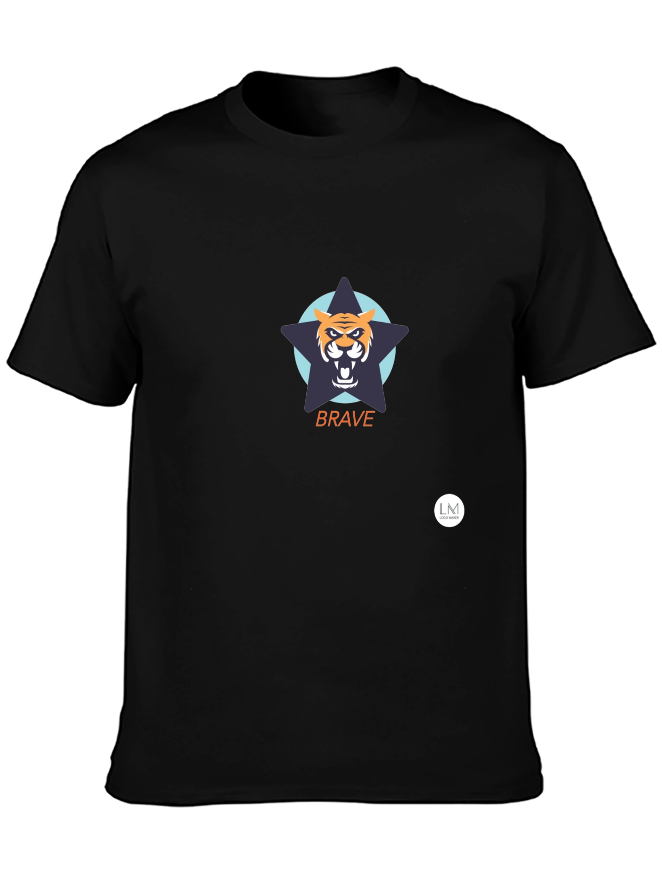 Brave Tiger Graphic Tee - Black Cotton Blend