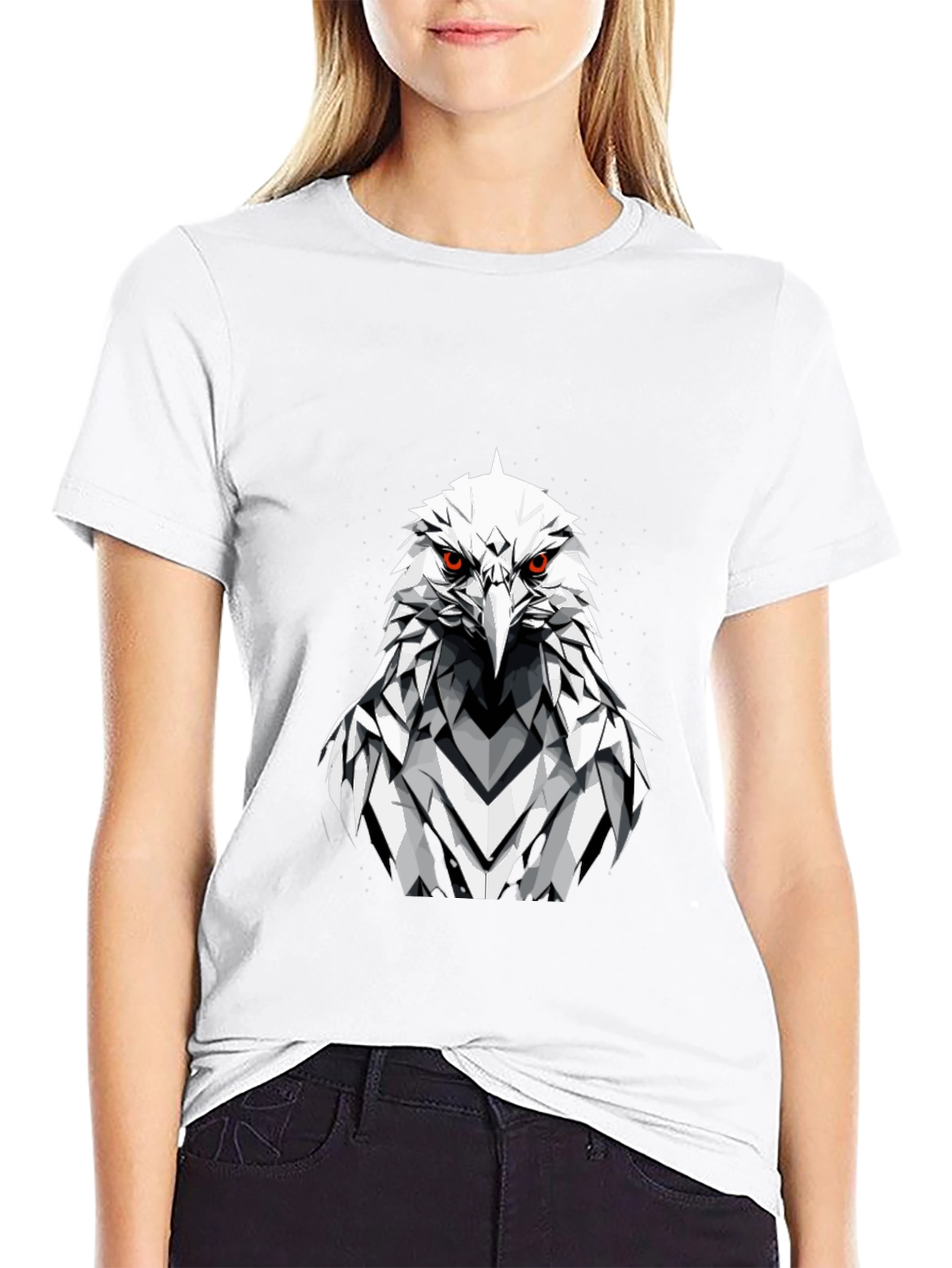 Eagle Graphic Tee - Fierce Geometric Bird Design
