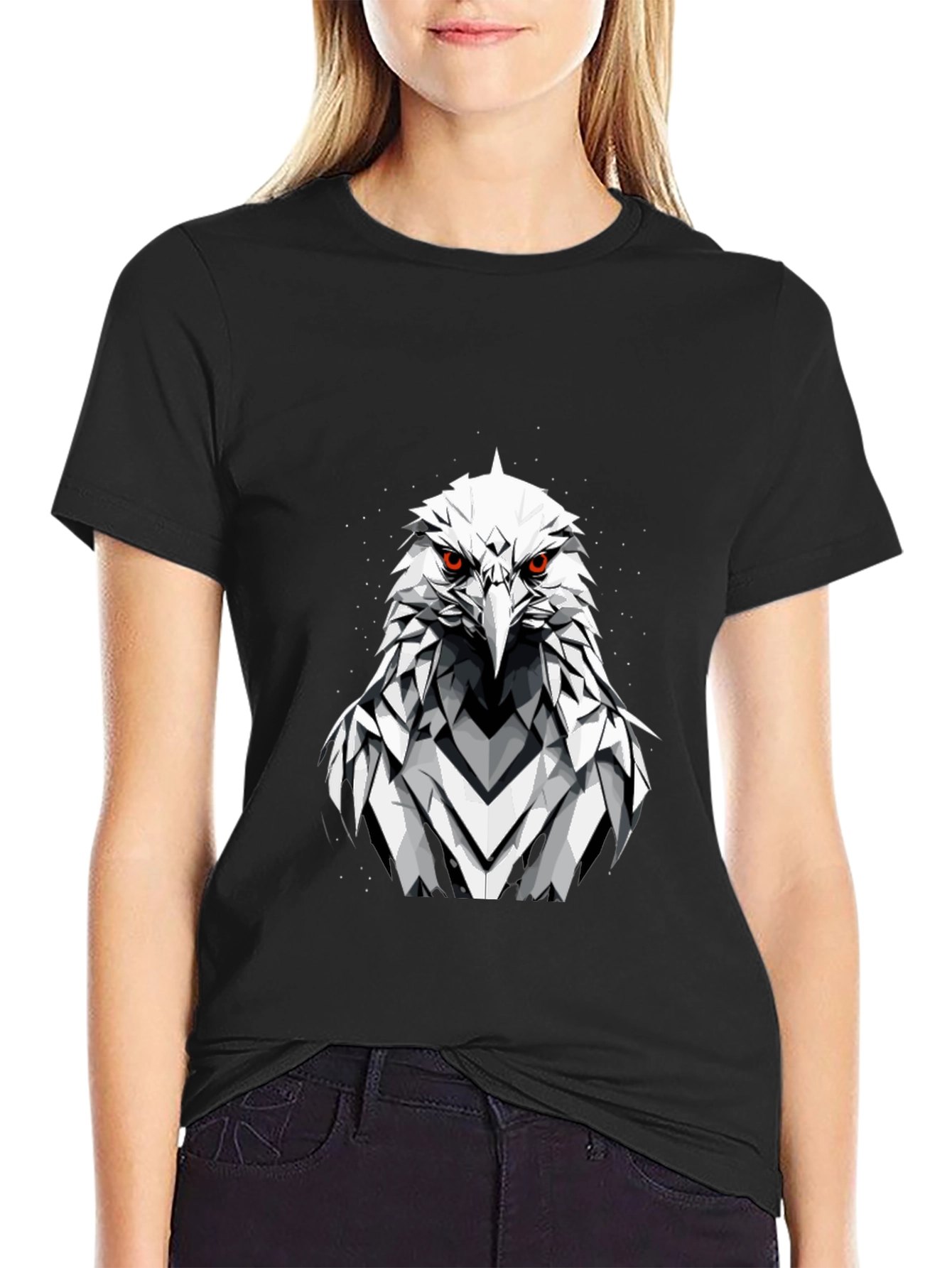 Eagle Graphic Tee - Fierce Geometric Bird Design