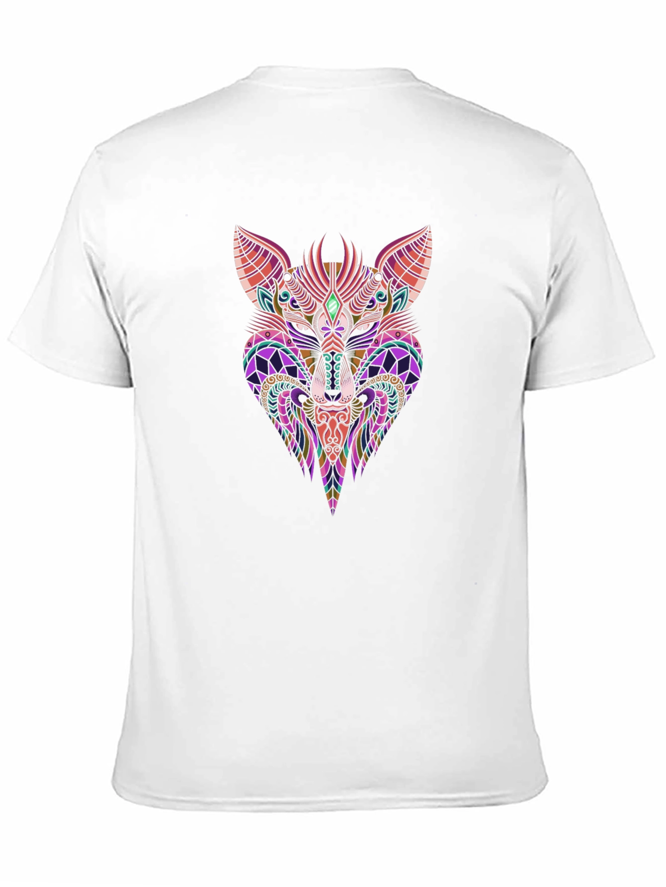Abstract Fox Graphic Print Black T-Shirt