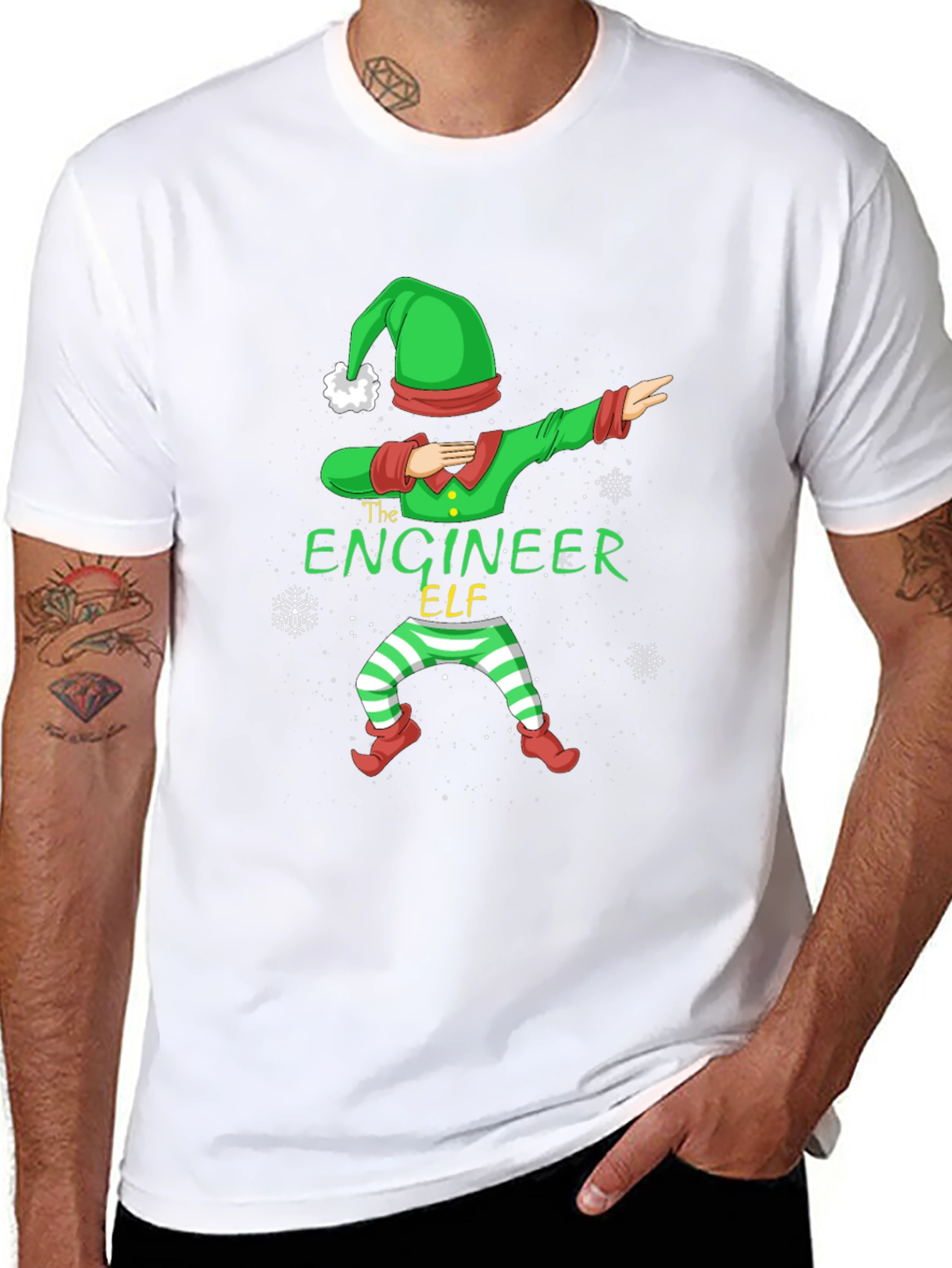 Engineer Elf Dabbing T-Shirt - Christmas Holiday Tee