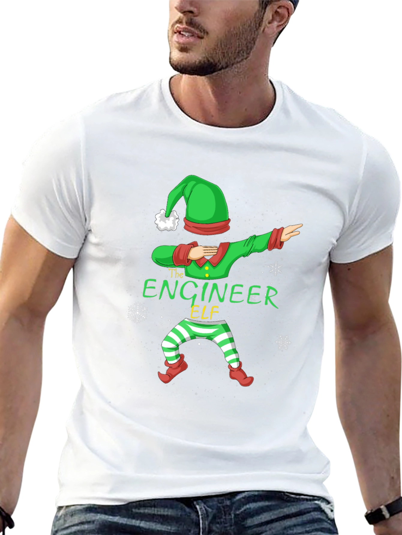 Engineer Elf Dabbing T-Shirt - Christmas Holiday Tee