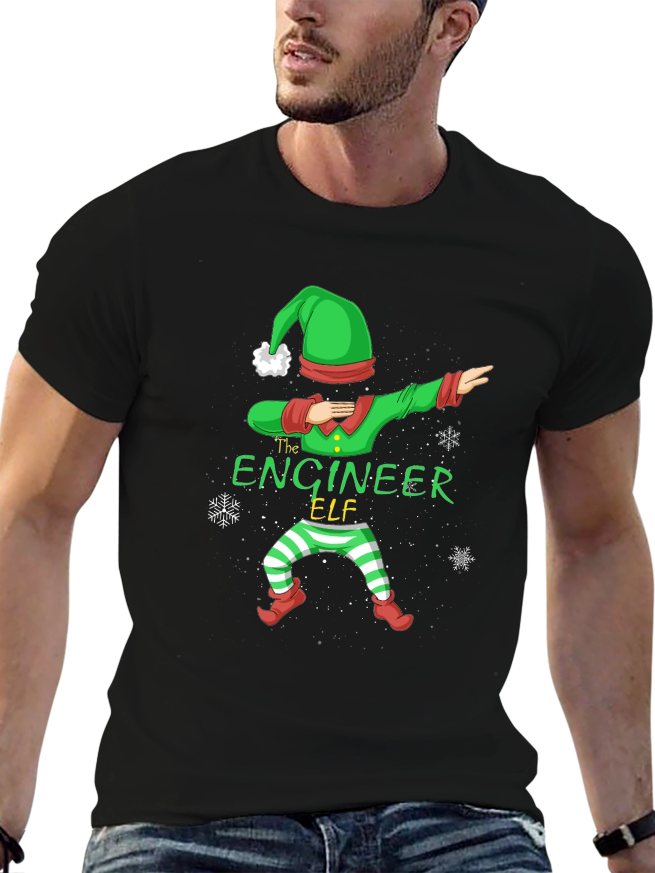 Engineer Elf Dabbing T-Shirt - Christmas Holiday Tee