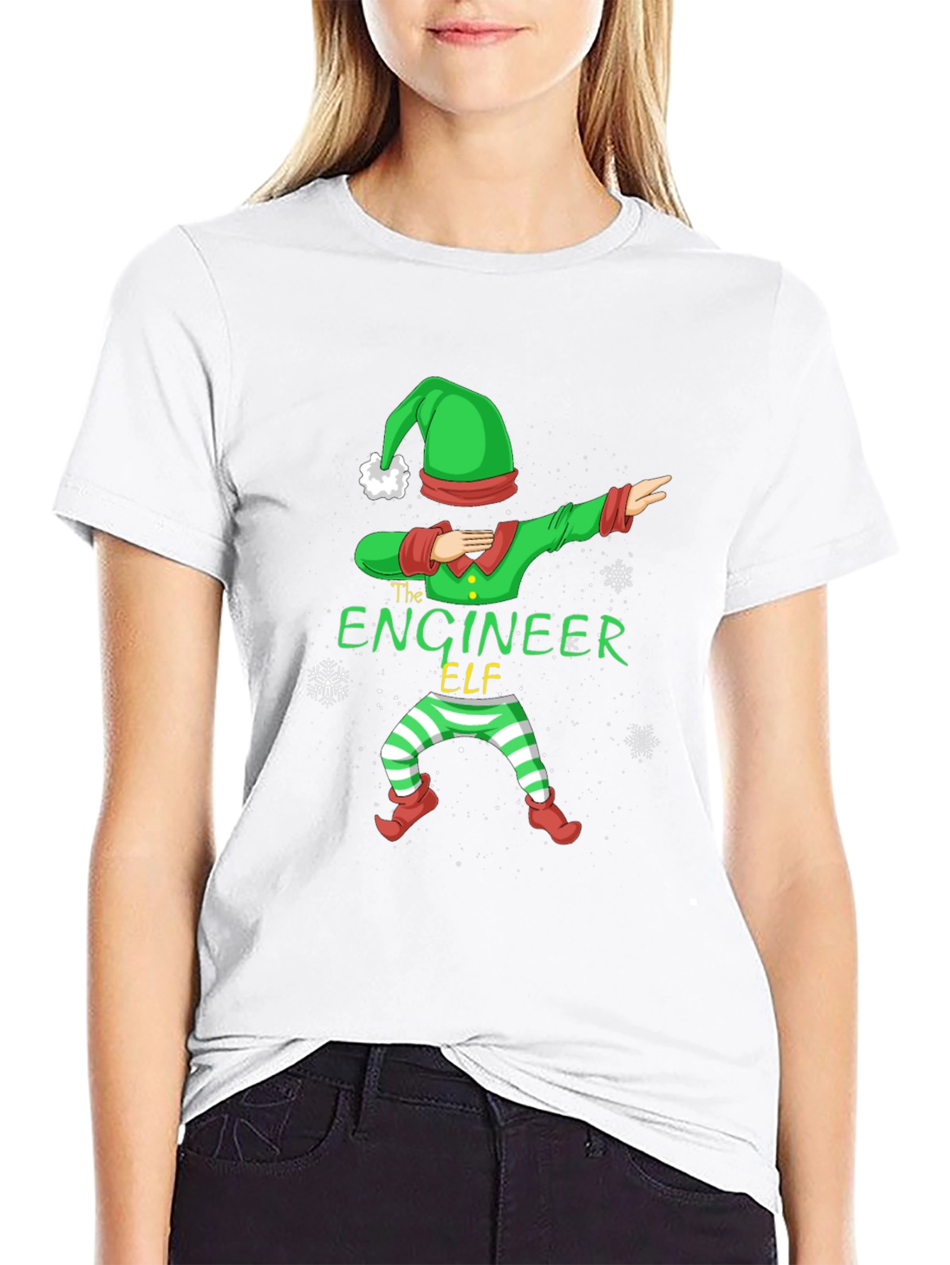 Engineer Elf Dabbing T-Shirt - Christmas Holiday Tee