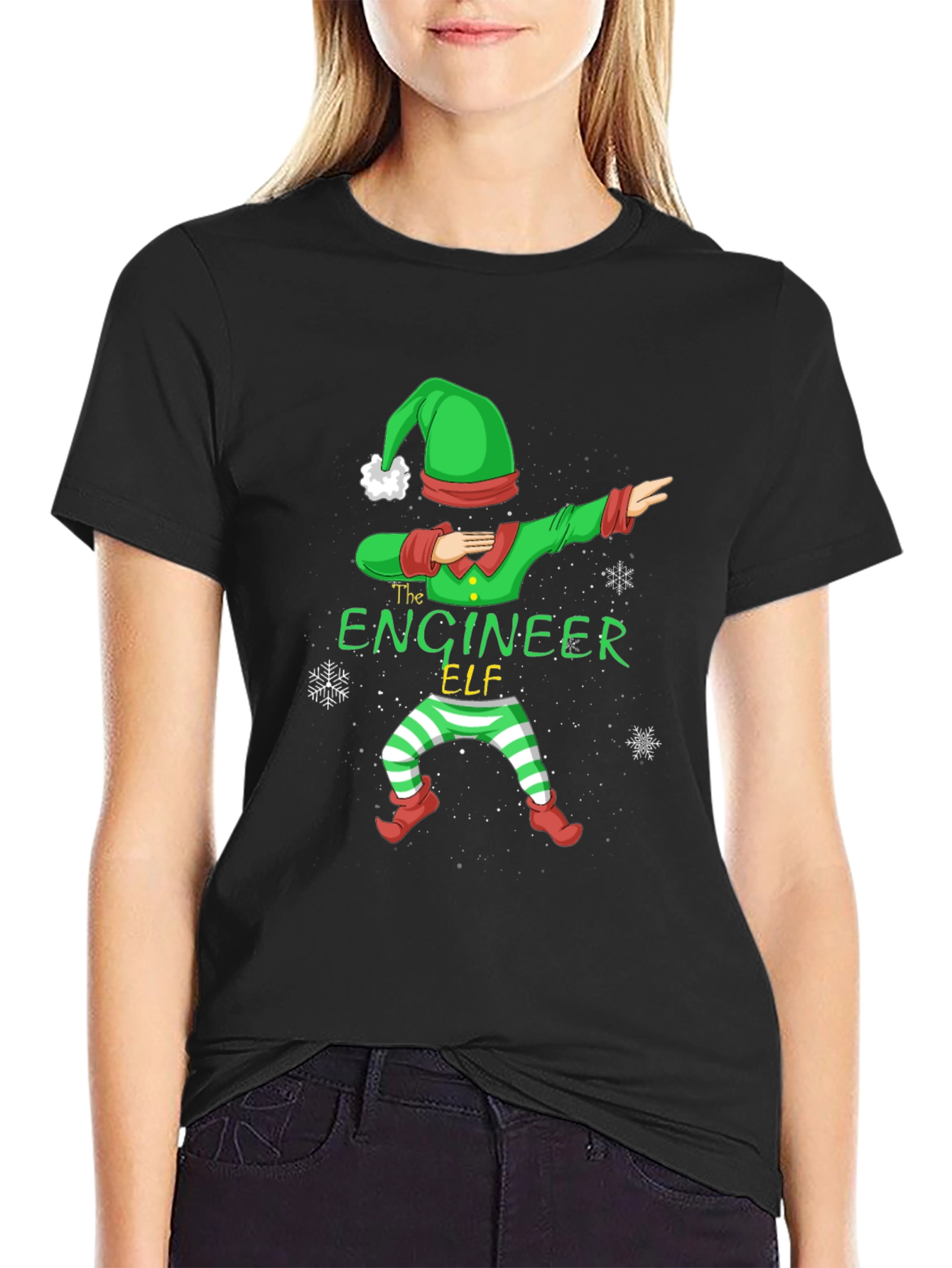 Engineer Elf Dabbing T-Shirt - Christmas Holiday Tee