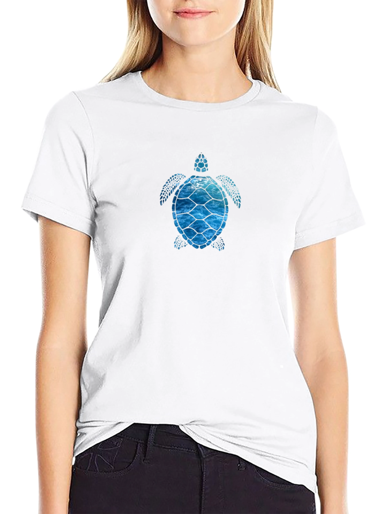 Ocean Turtle Graphic Tee - Casual Black T-Shirt