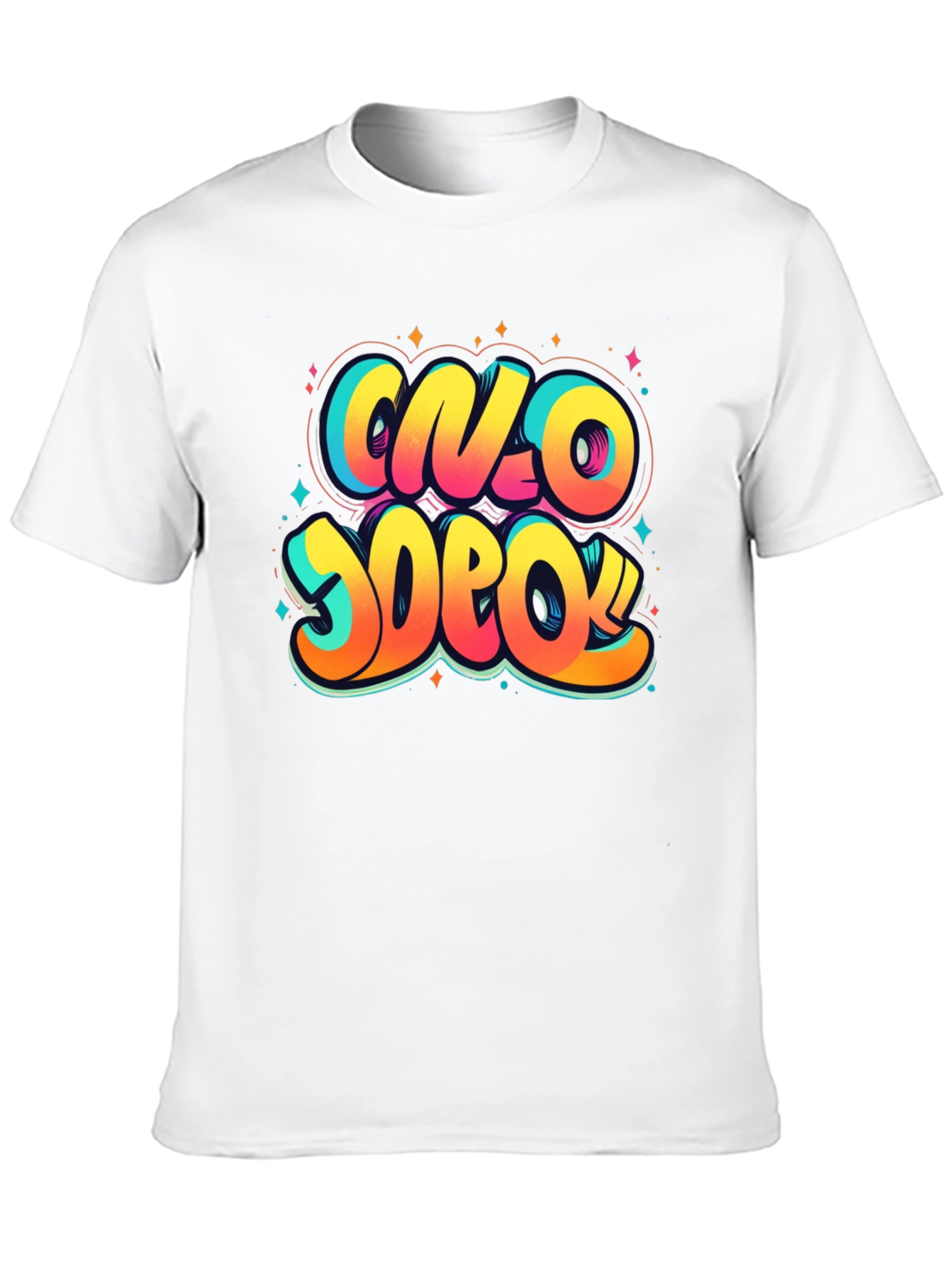 Vibrant Graphic Print Crew Neck T-Shirt
