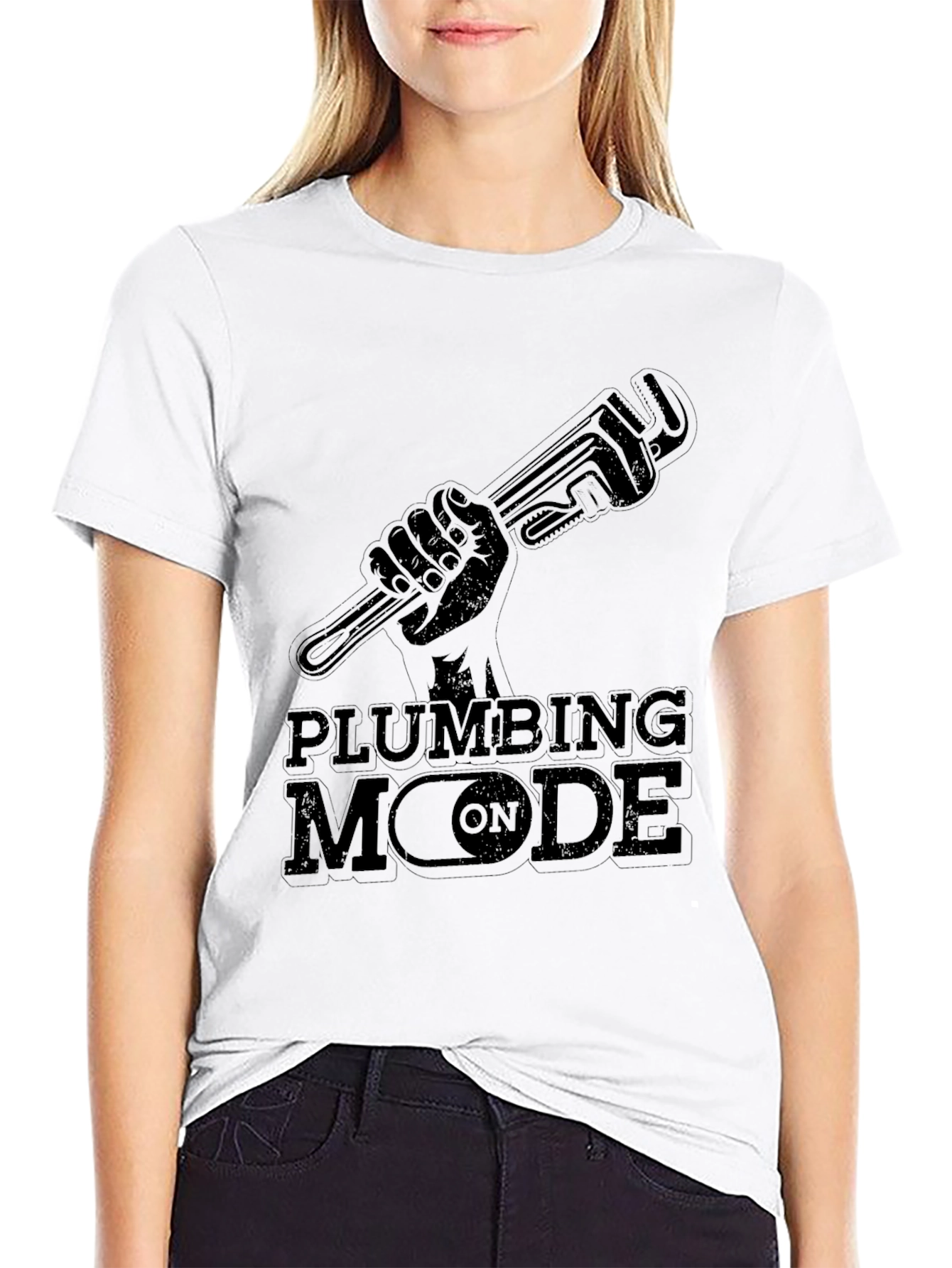 Plumbing Mode On Black Graphic Tee