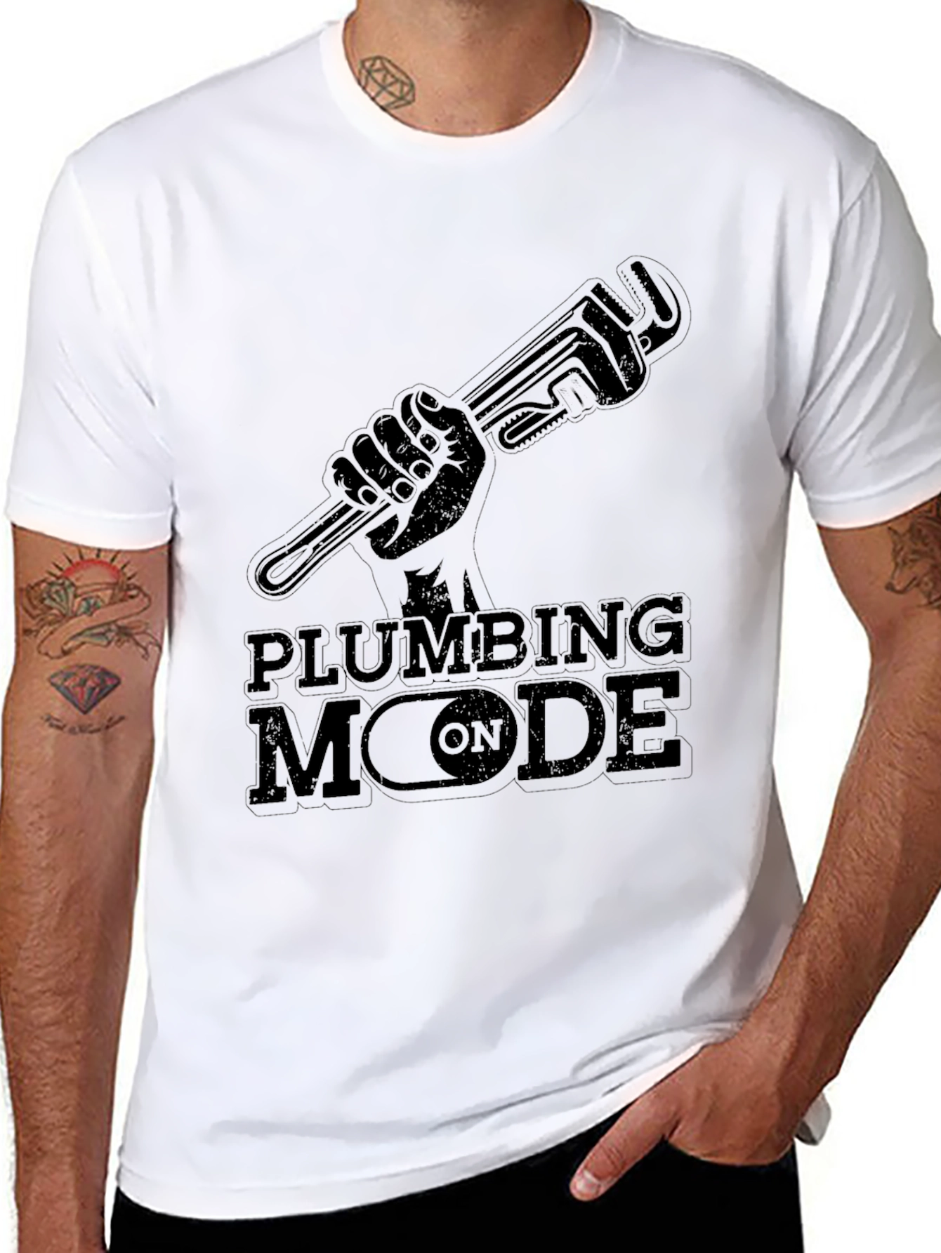 Plumbing Mode On Black Graphic Tee