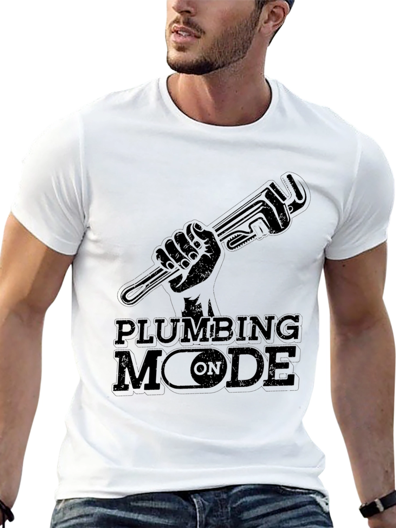 Plumbing Mode On Black Graphic Tee