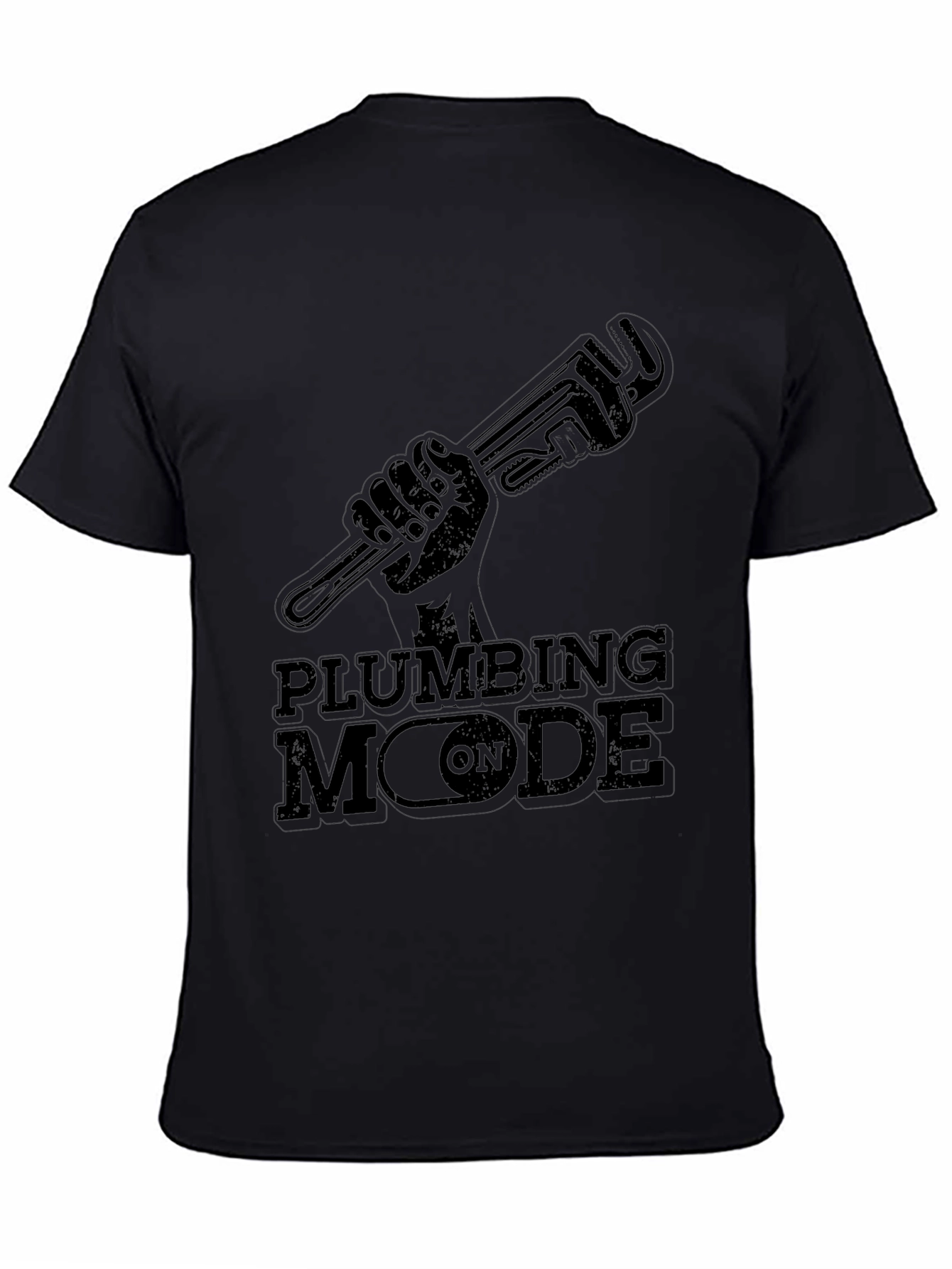 Plumbing Mode On Black Graphic Tee