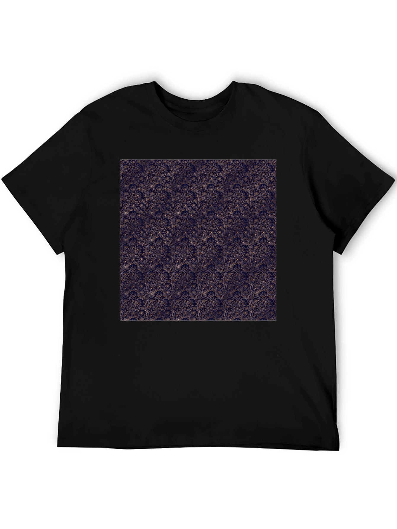 Patterned Print Black T-Shirt