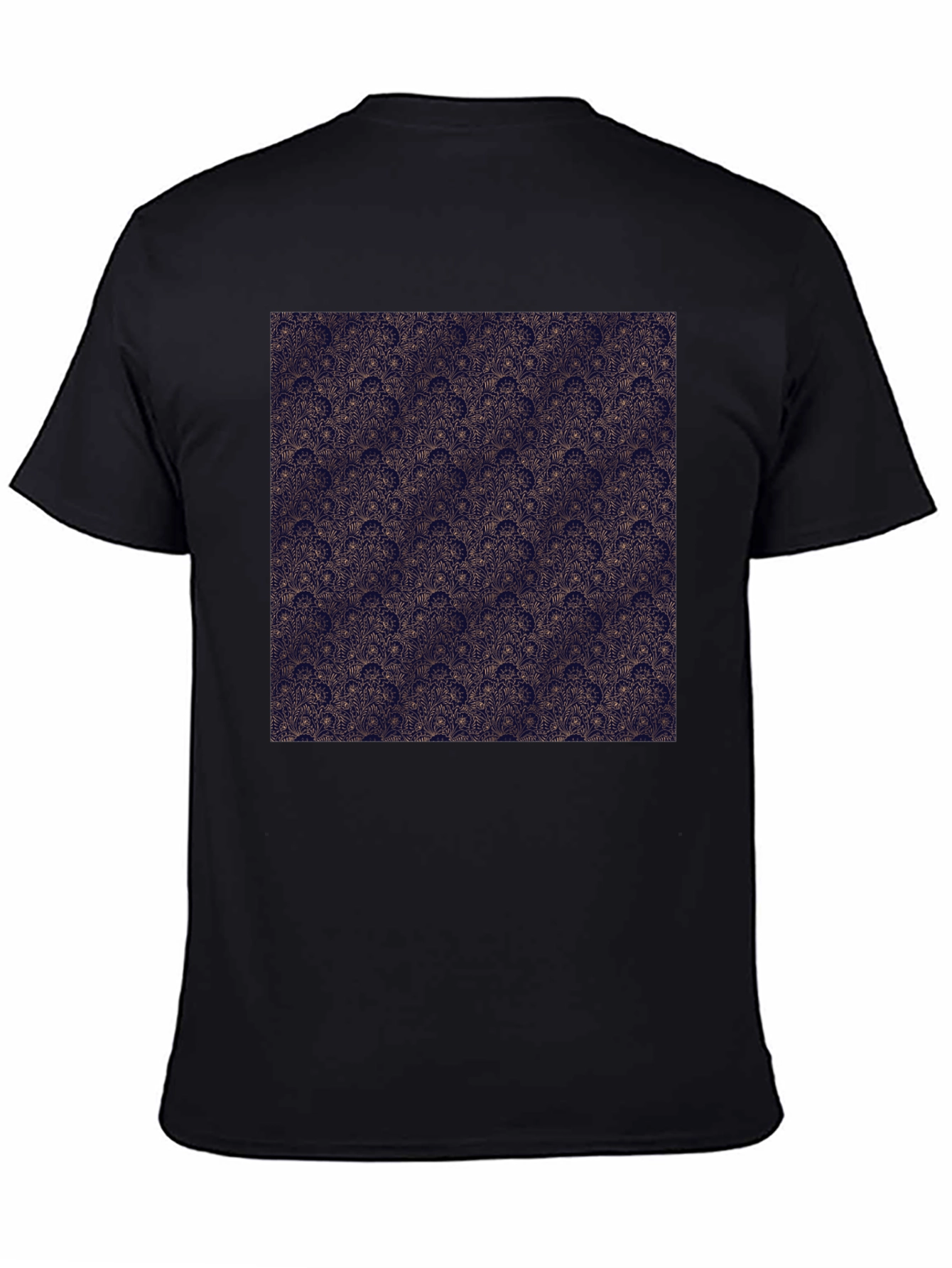 Patterned Print Black T-Shirt
