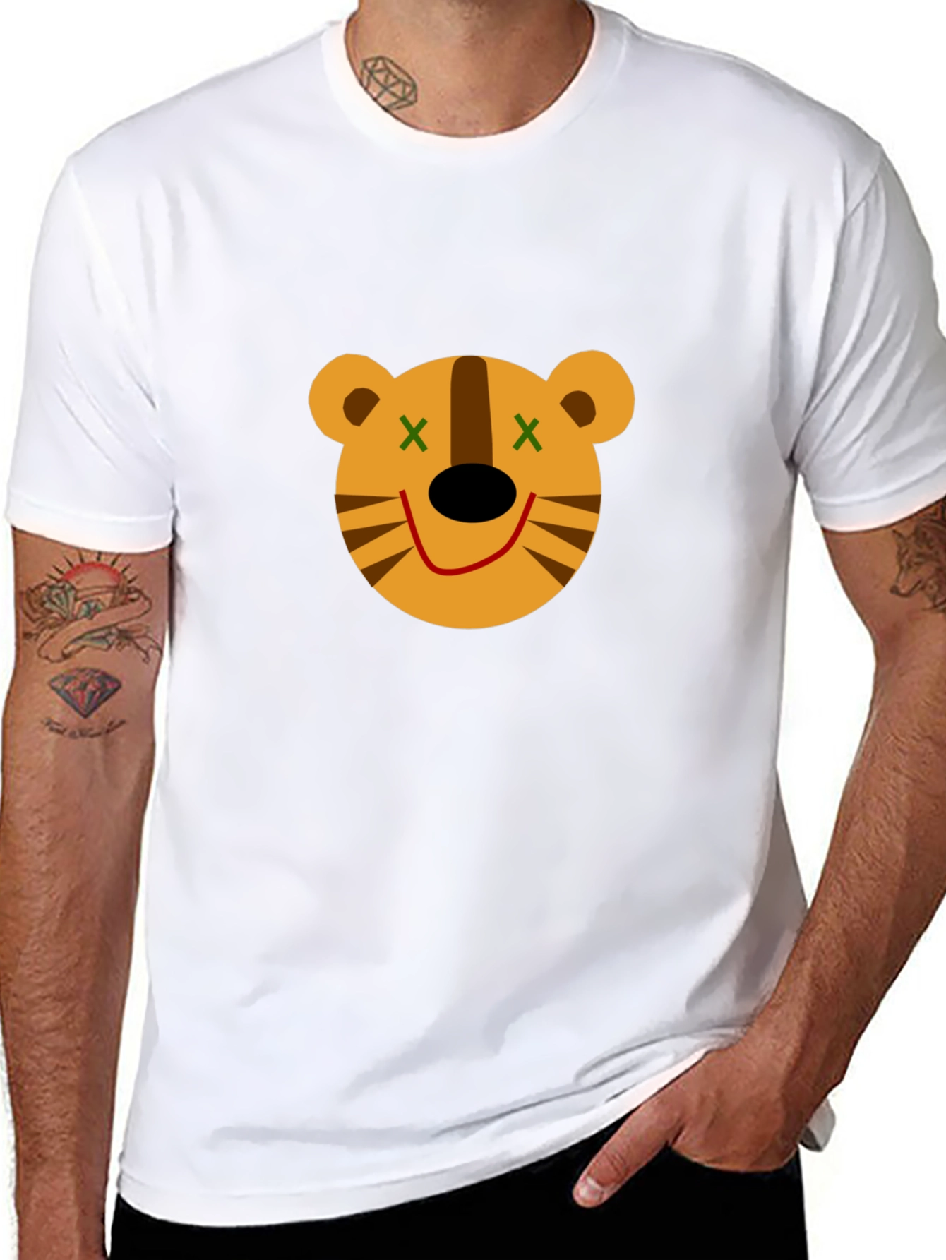 Cute Tiger Graphic Black T-Shirt