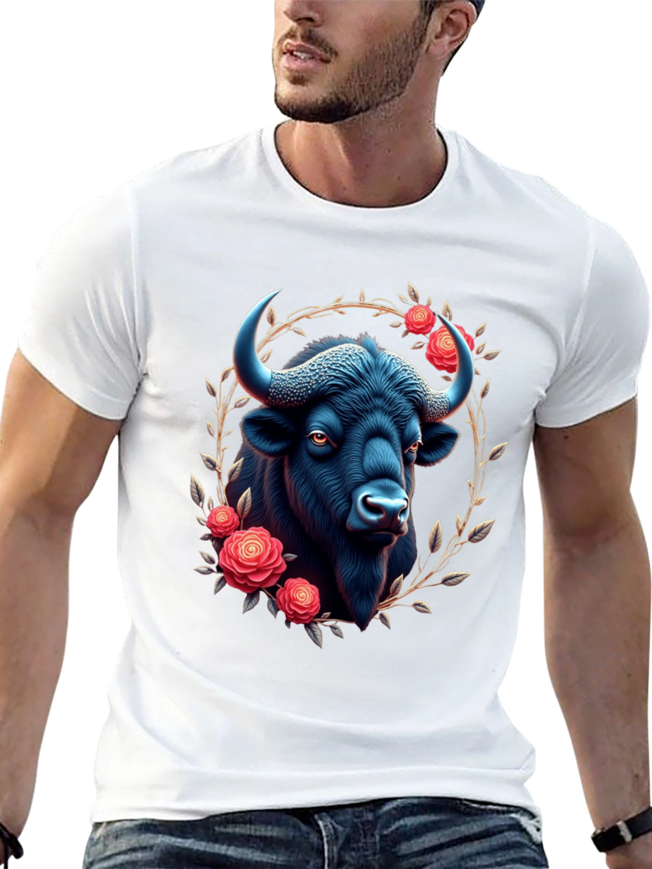 Buffalo & Roses Graphic T-Shirt