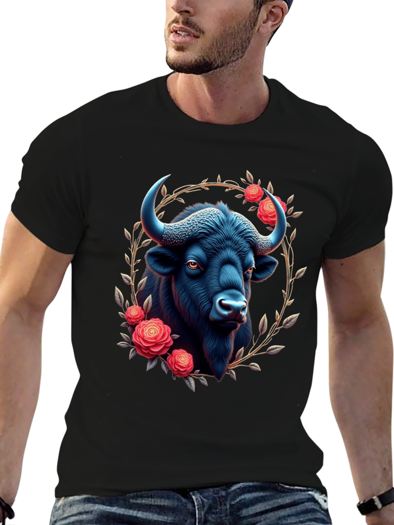 Buffalo & Roses Graphic T-Shirt