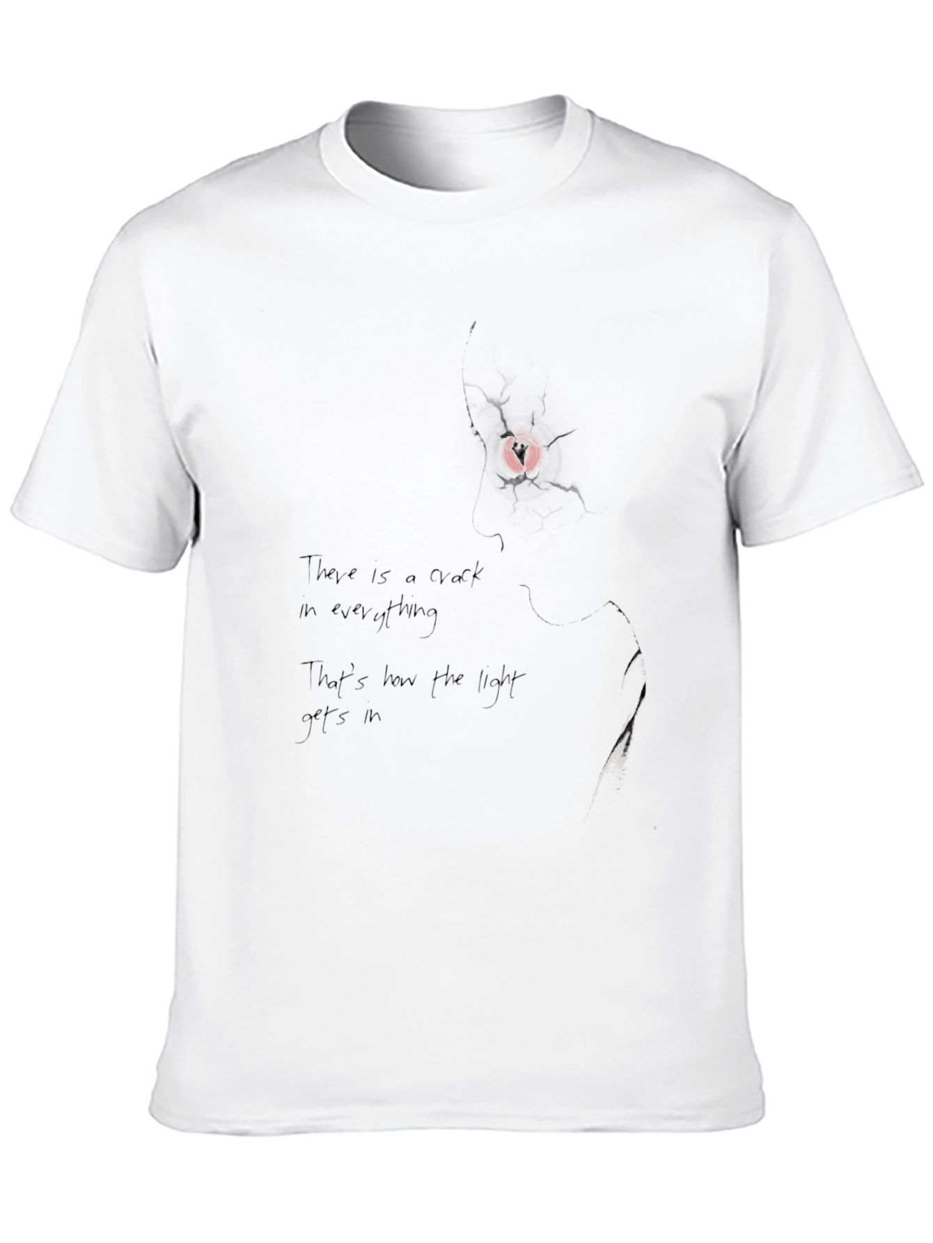 Cracked Heart Graphic Black T-Shirt - Poetic Design