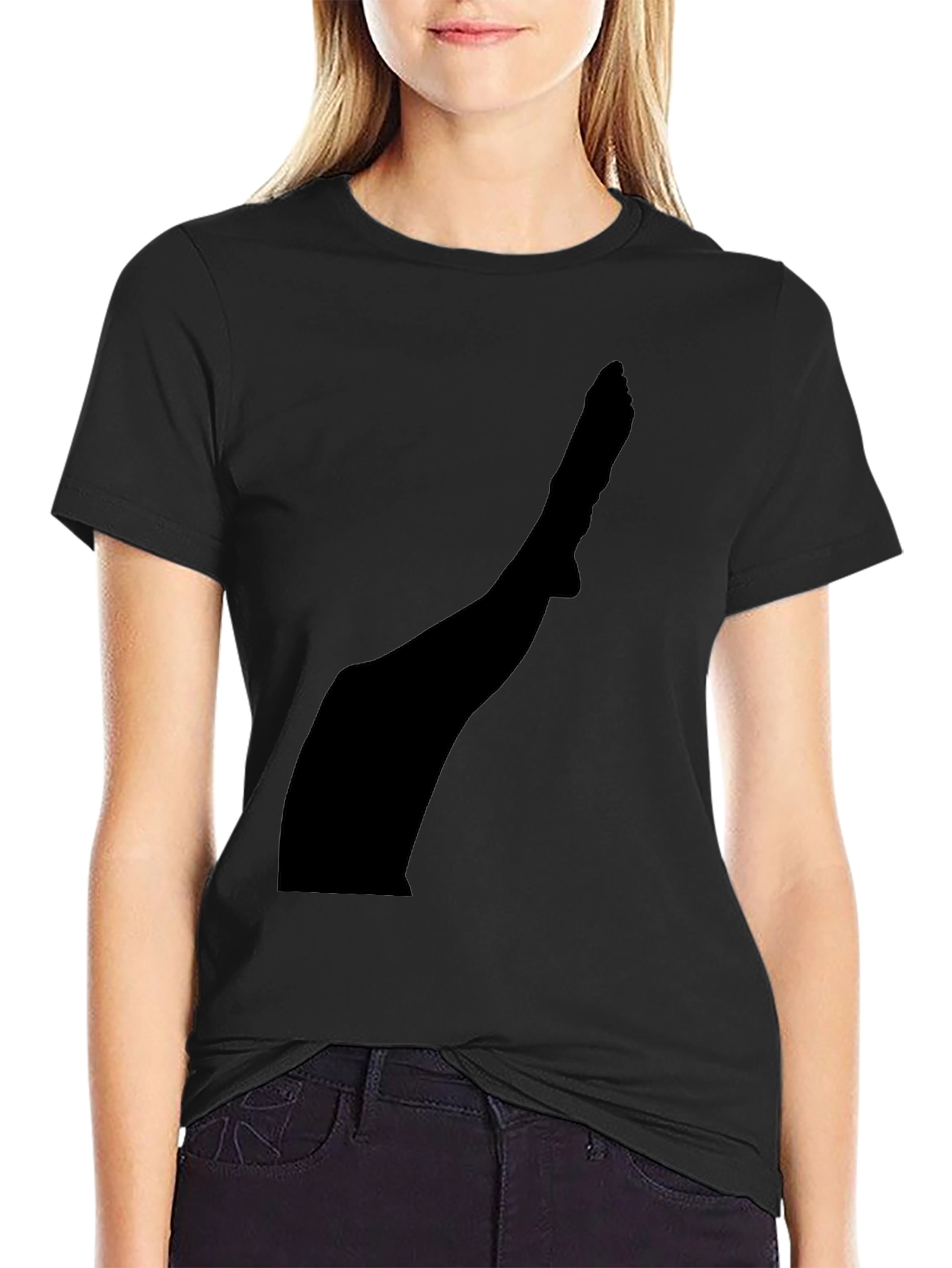 Mens Black T-Shirt with Leg Silhouette