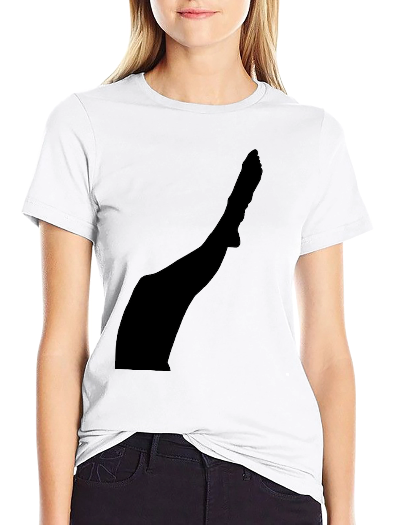 Mens Black T-Shirt with Leg Silhouette