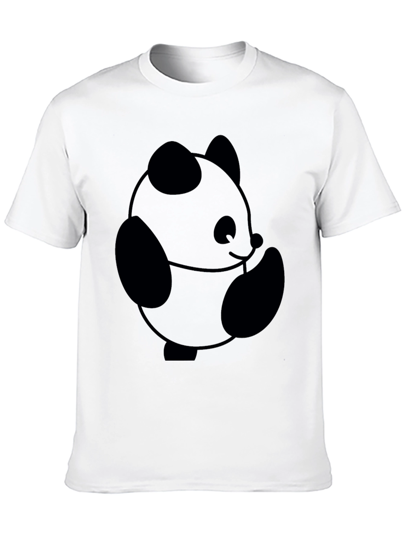 Cute Panda Graphic T-Shirt - Black Cotton Tee