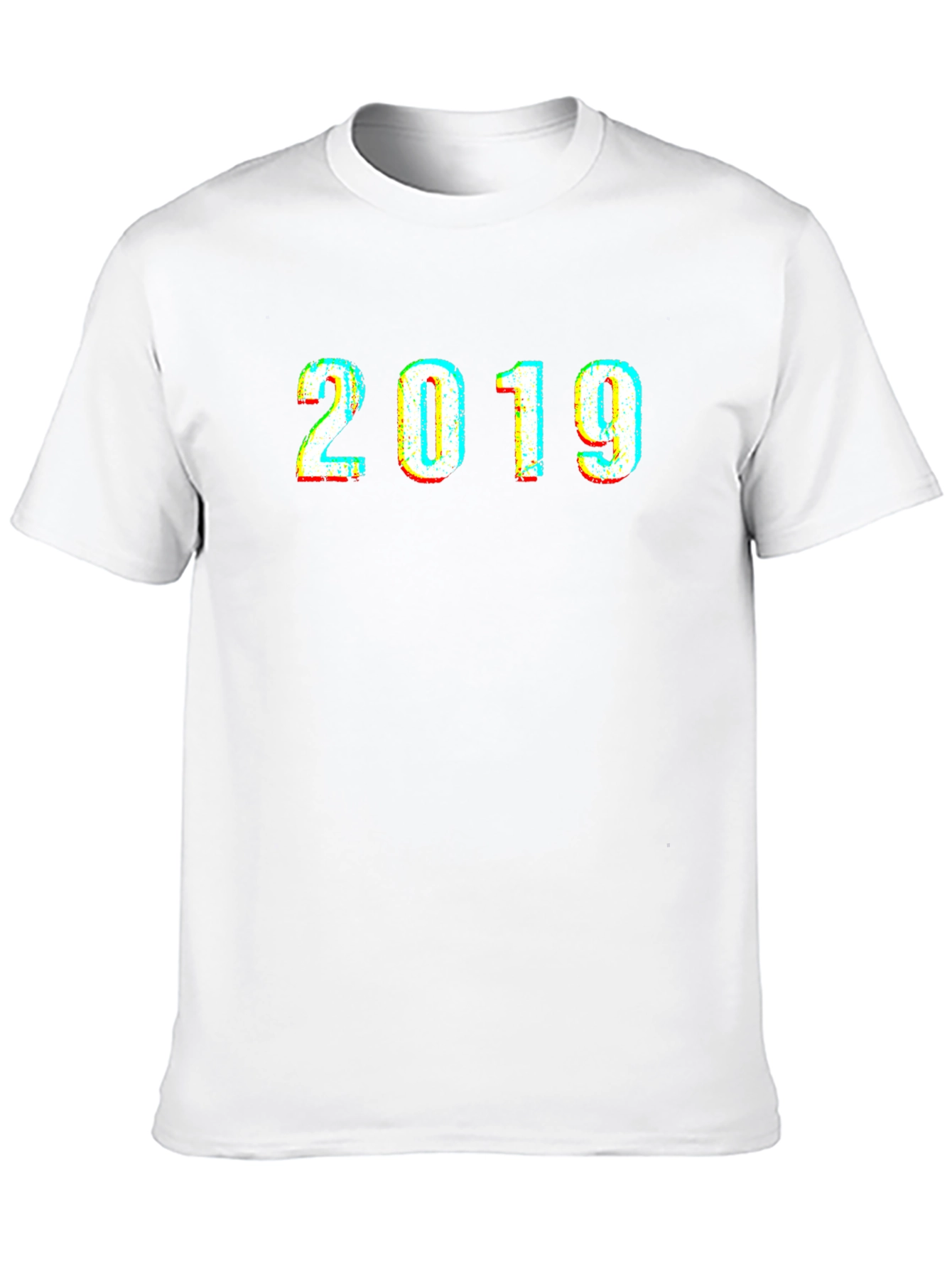 2019 Graphic Print Black T-Shirt